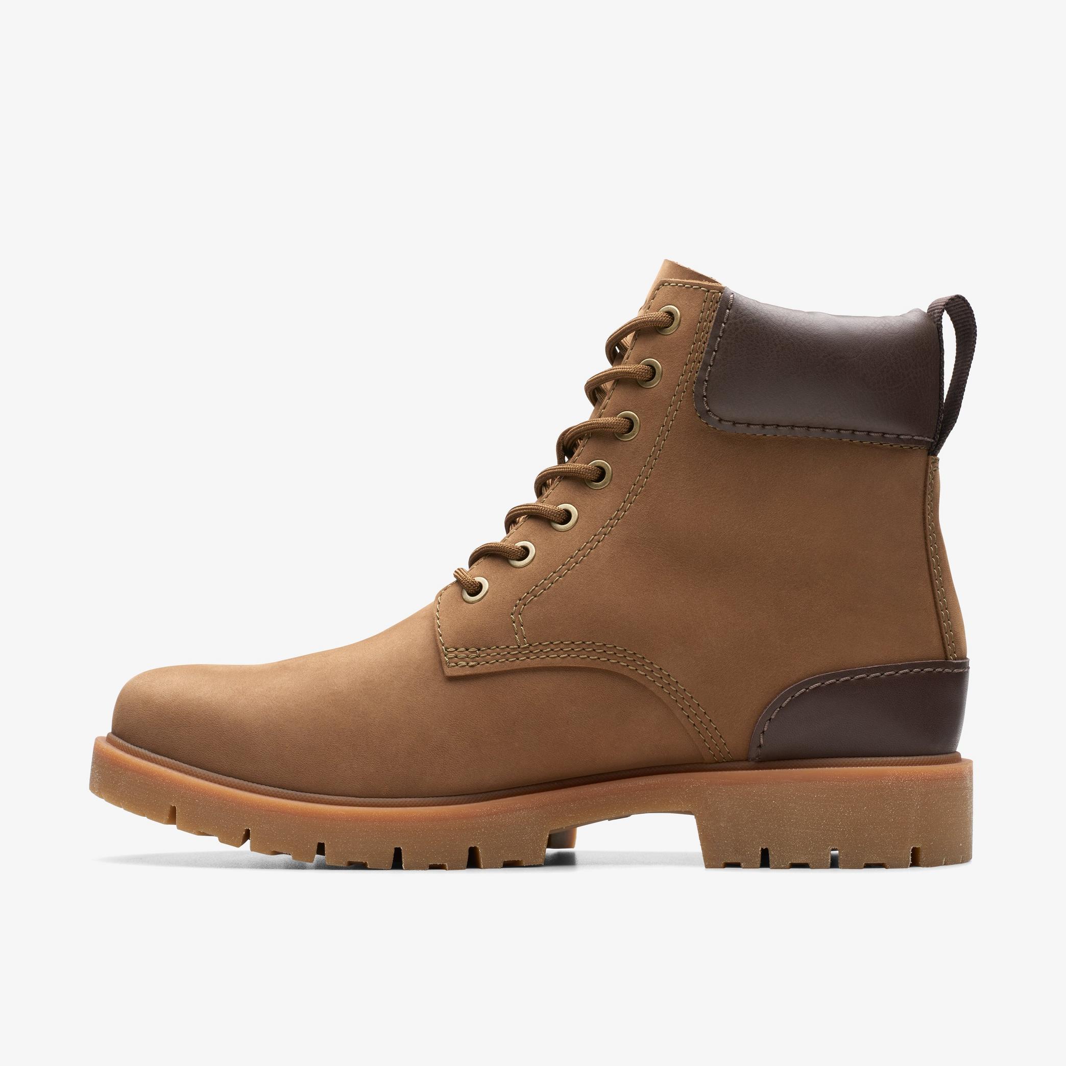Mens Rossdale Hi GORE-TEX Dark Sand Leather Ankle Boots | Clarks UK