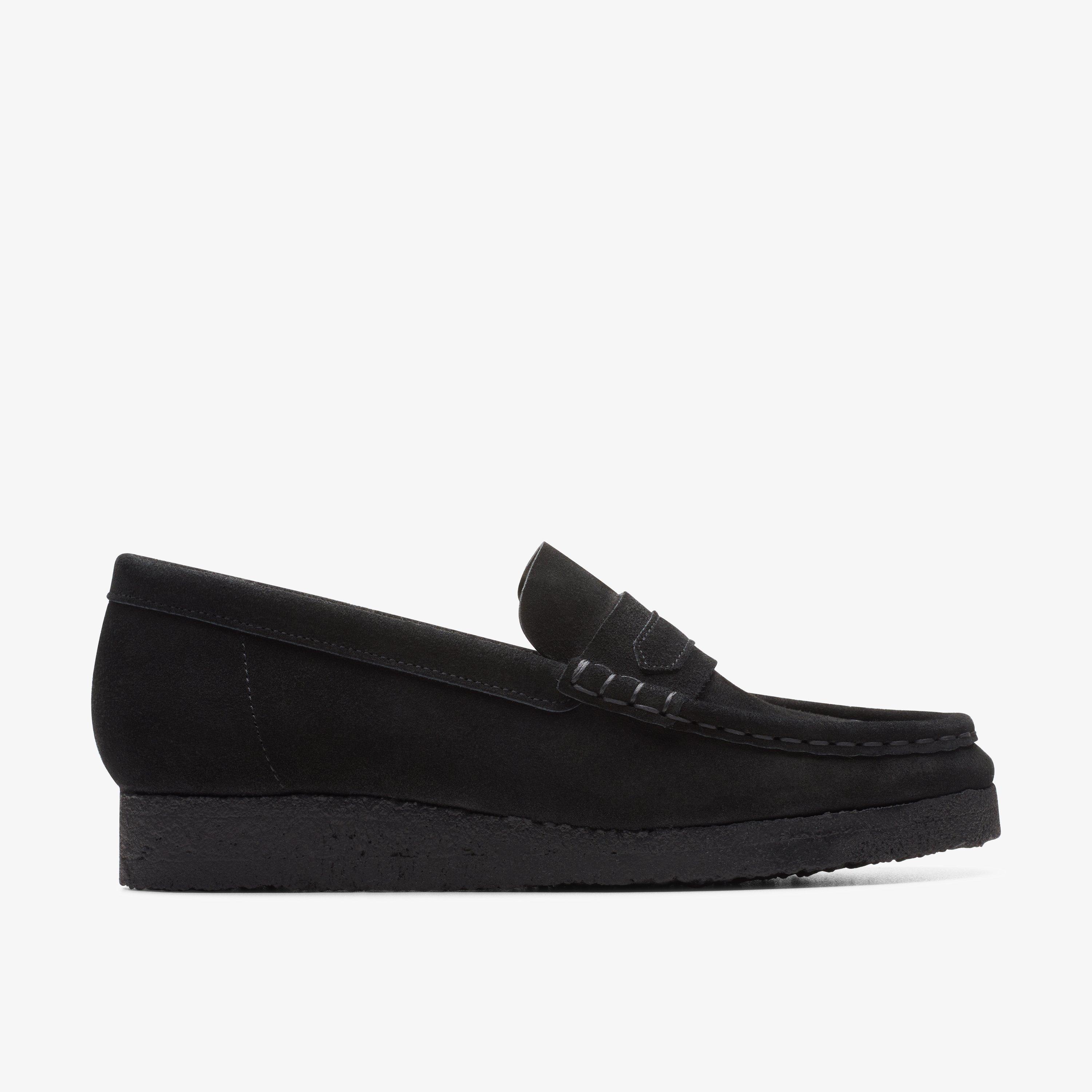 Womens Wallabee Black Suede Loafers | Clarks UK