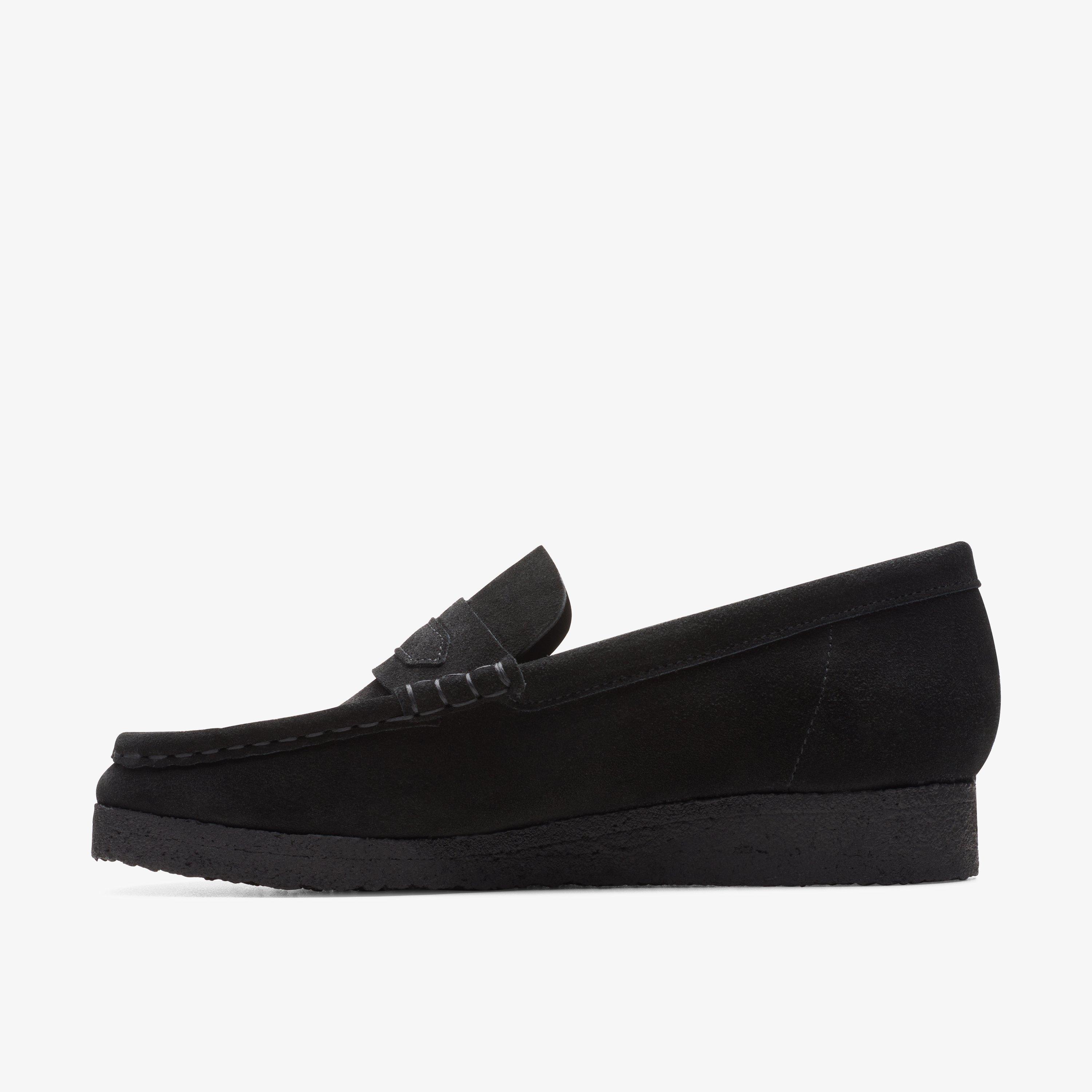 black suede wallabees