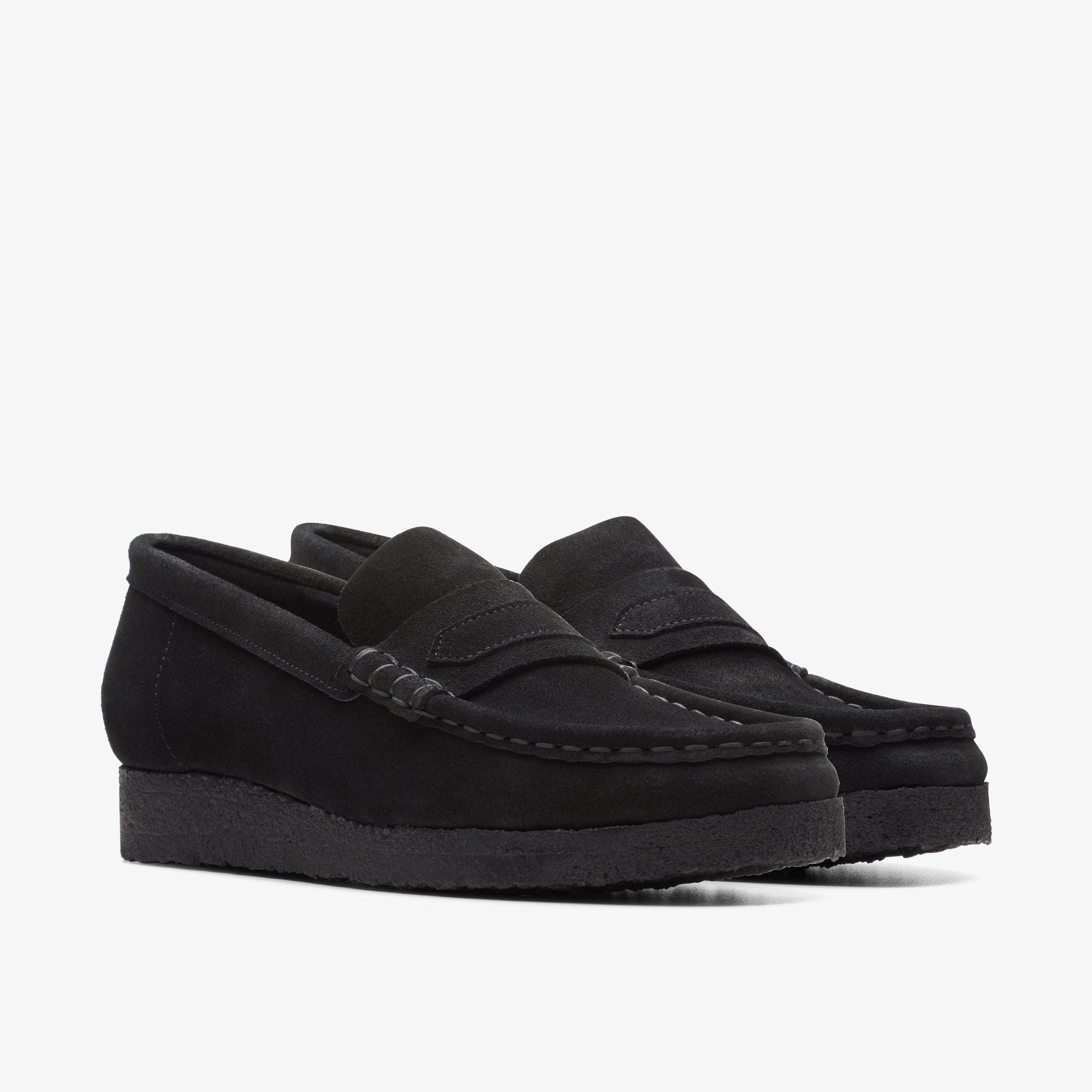black suede wallabees
