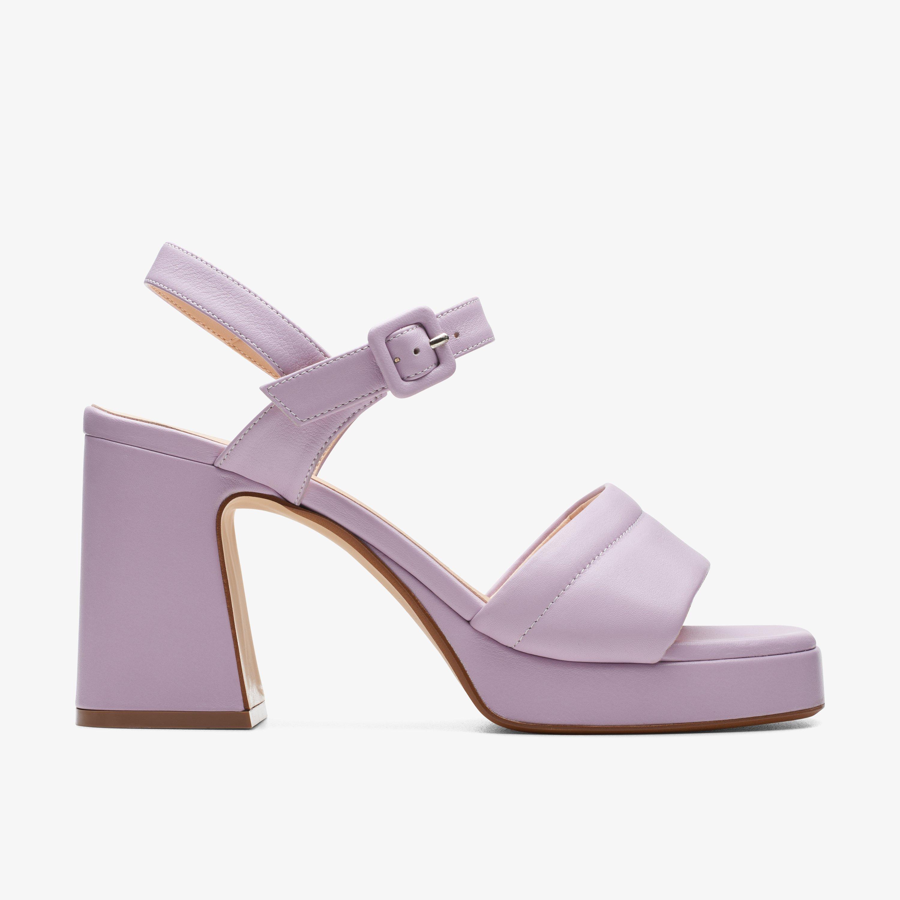 Patema Part Lilac Leather Heeled Sandals, view 1 of 6