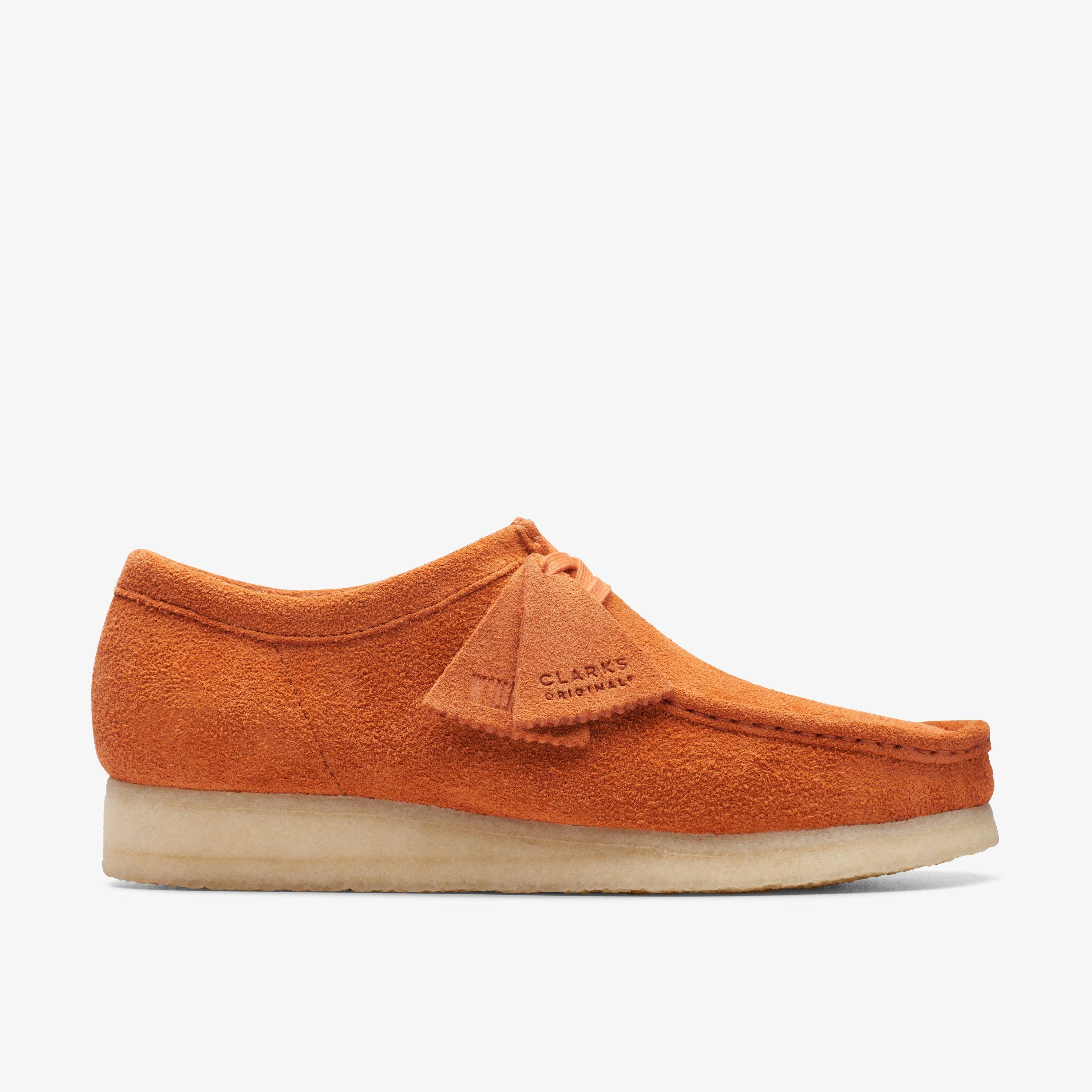 Clarks Womens Wallabee (Orange Check) 10