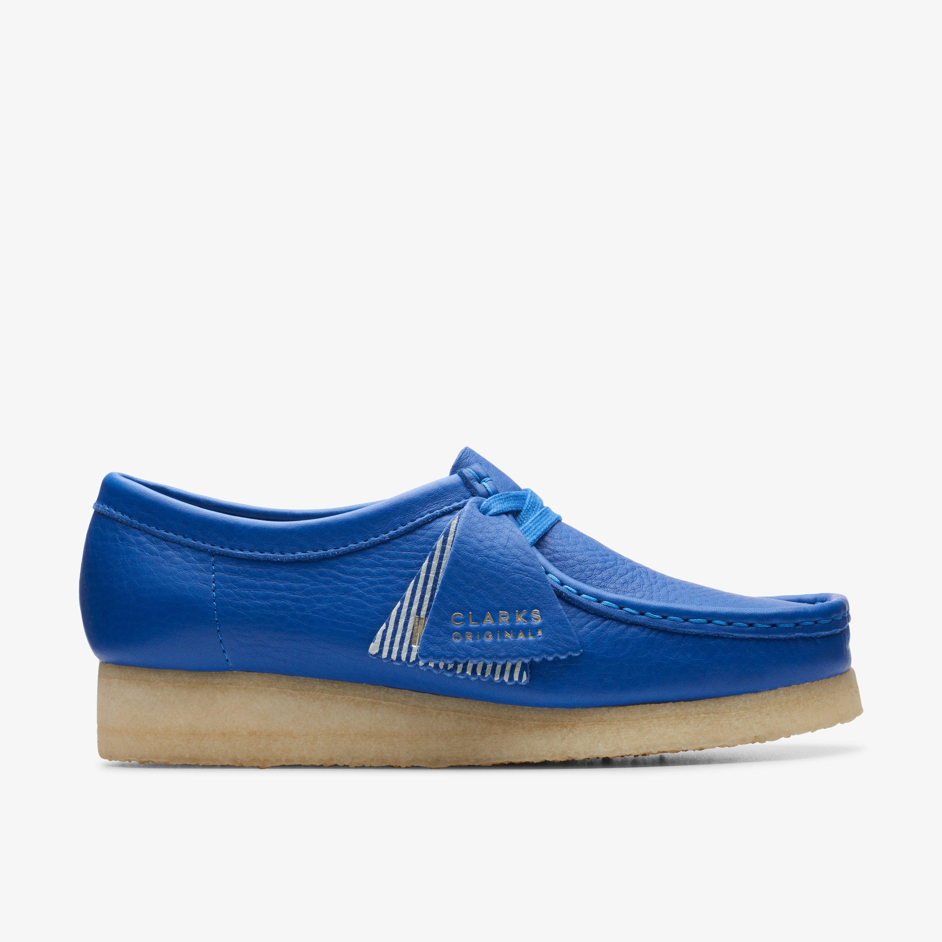 blue clarks wallabees
