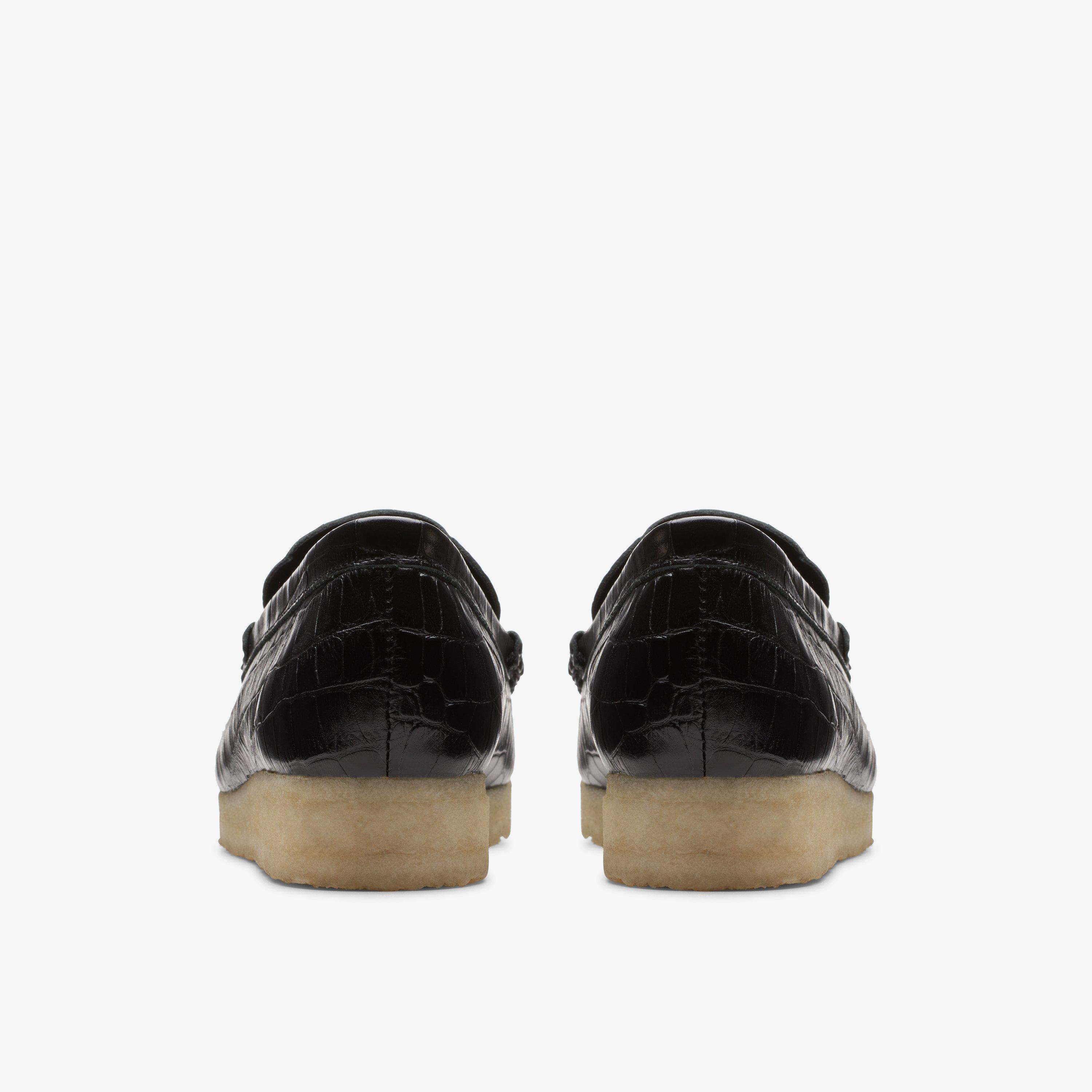 Wallabee Loafer Black Crocodile Wallabee Loafers Slip Ons, view 5 of 6