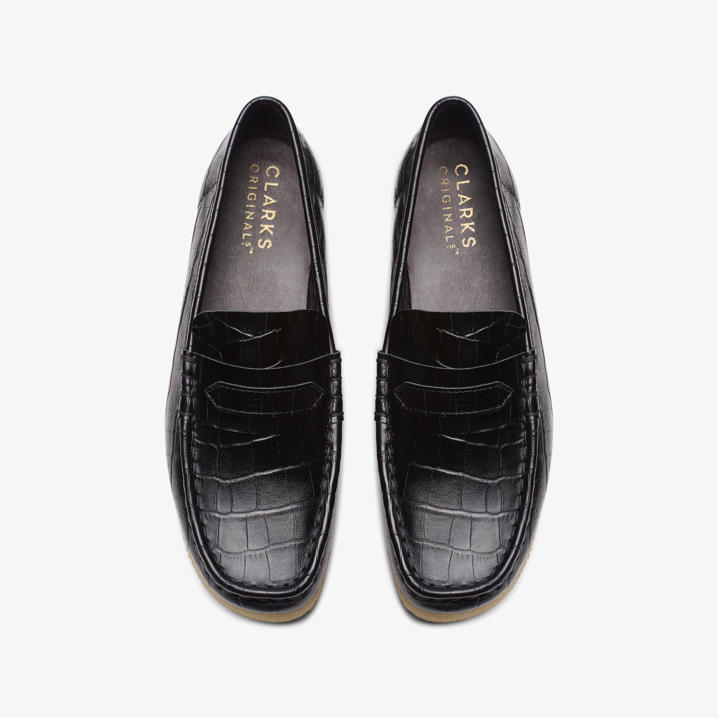 Wallabee Loafer Black Crocodile Wallabee Loafers Slip Ons, view 6 of 6