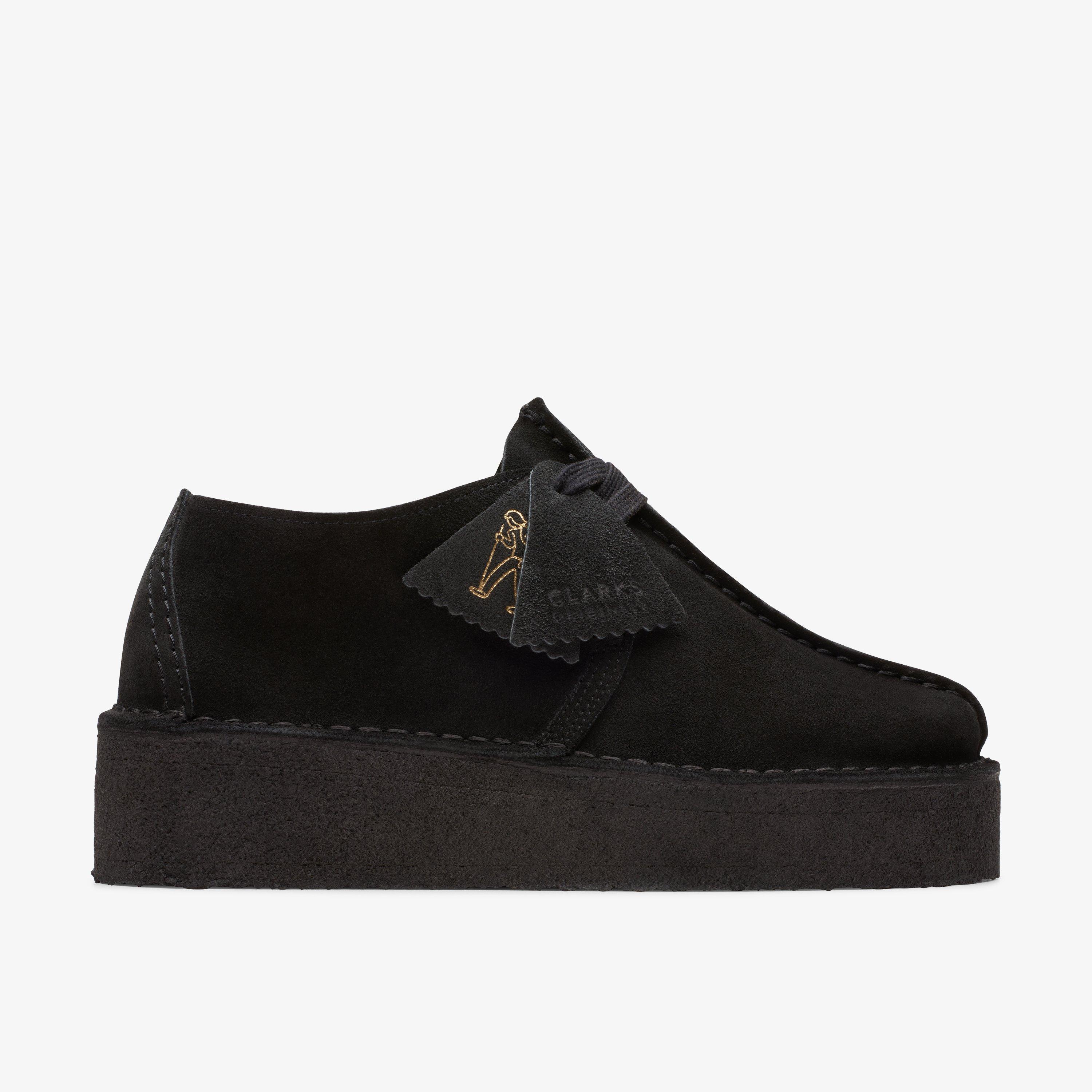 Clarks ladies black outlet wedge shoes