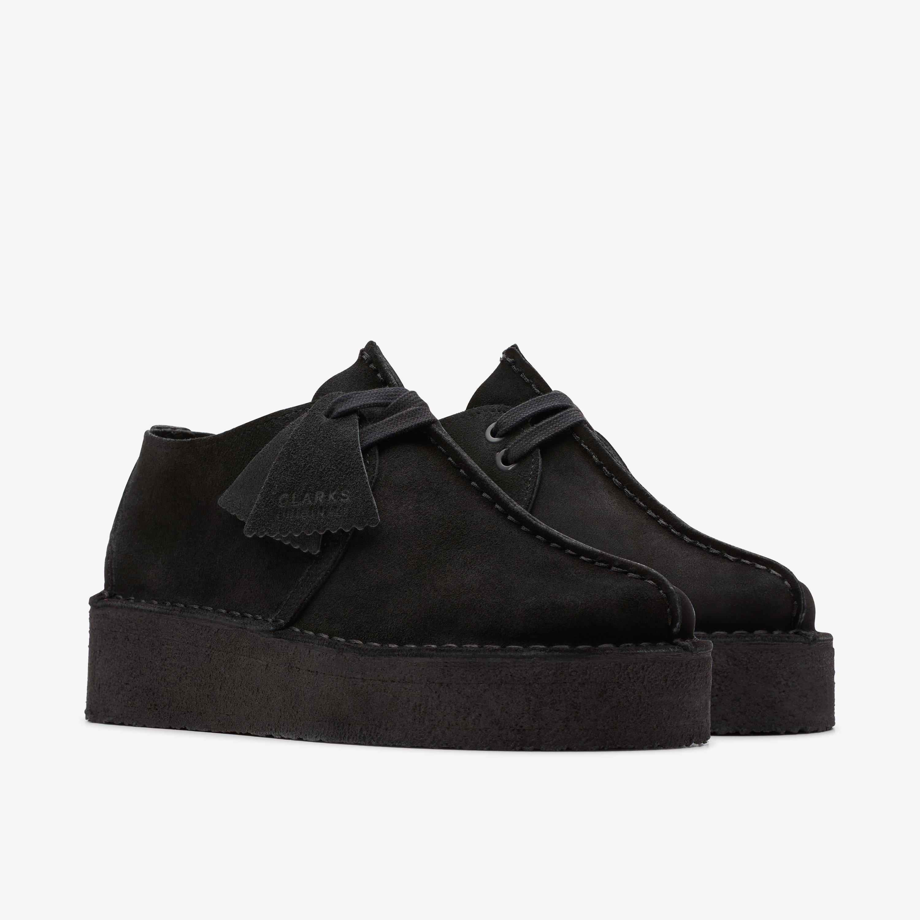 clarks black wedge shoes