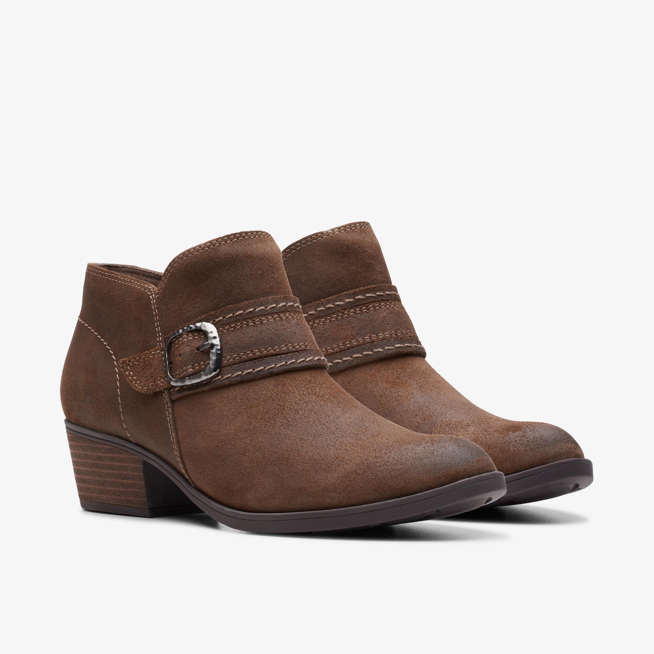 Charlten Bay Dark Tan Suede Ankle Boots, view 4 of 6