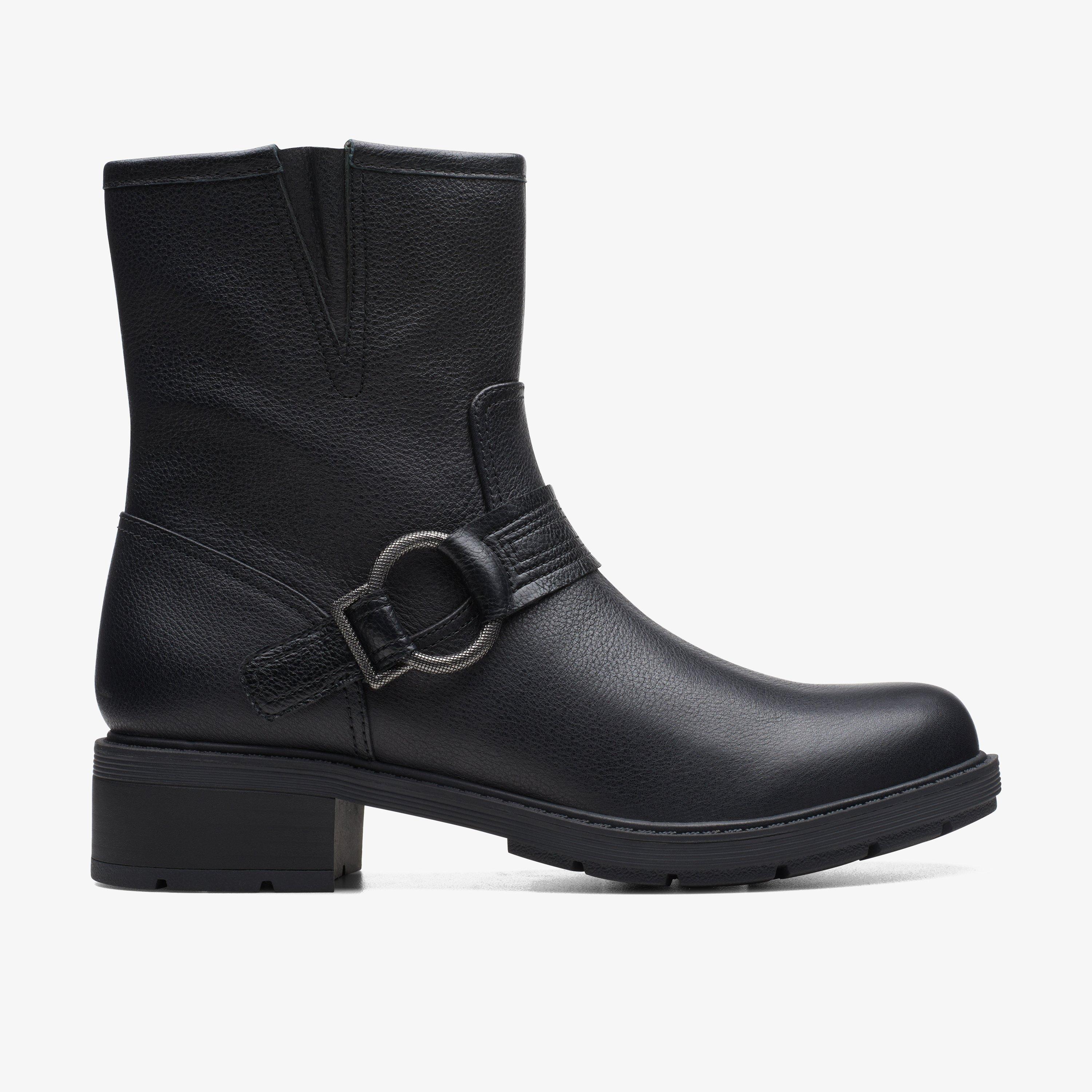 Hearth Cross Black Leather Ankle Boots, view 1 of 6