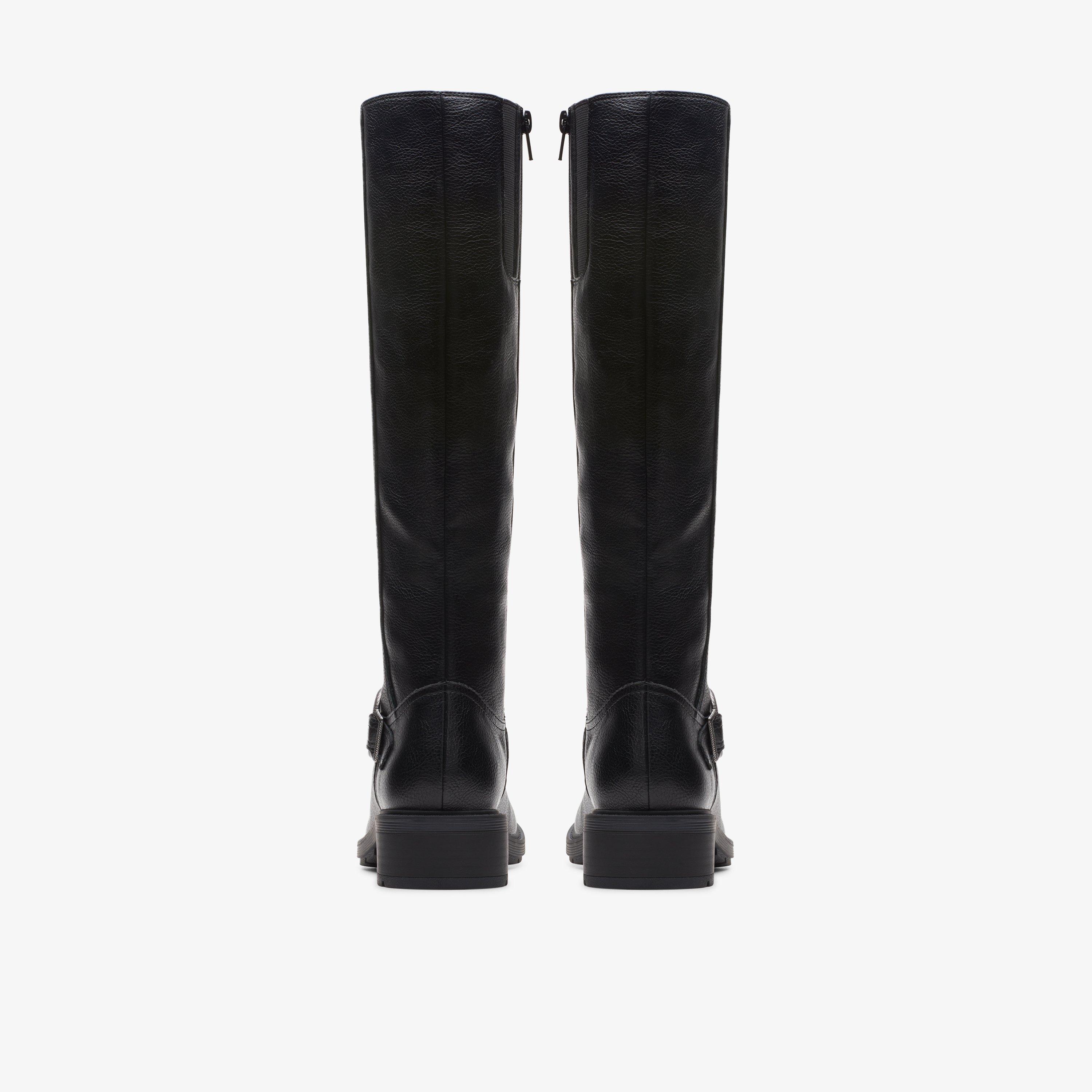 Hearth Rae Black Leather Knee High Boots, view 5 of 6
