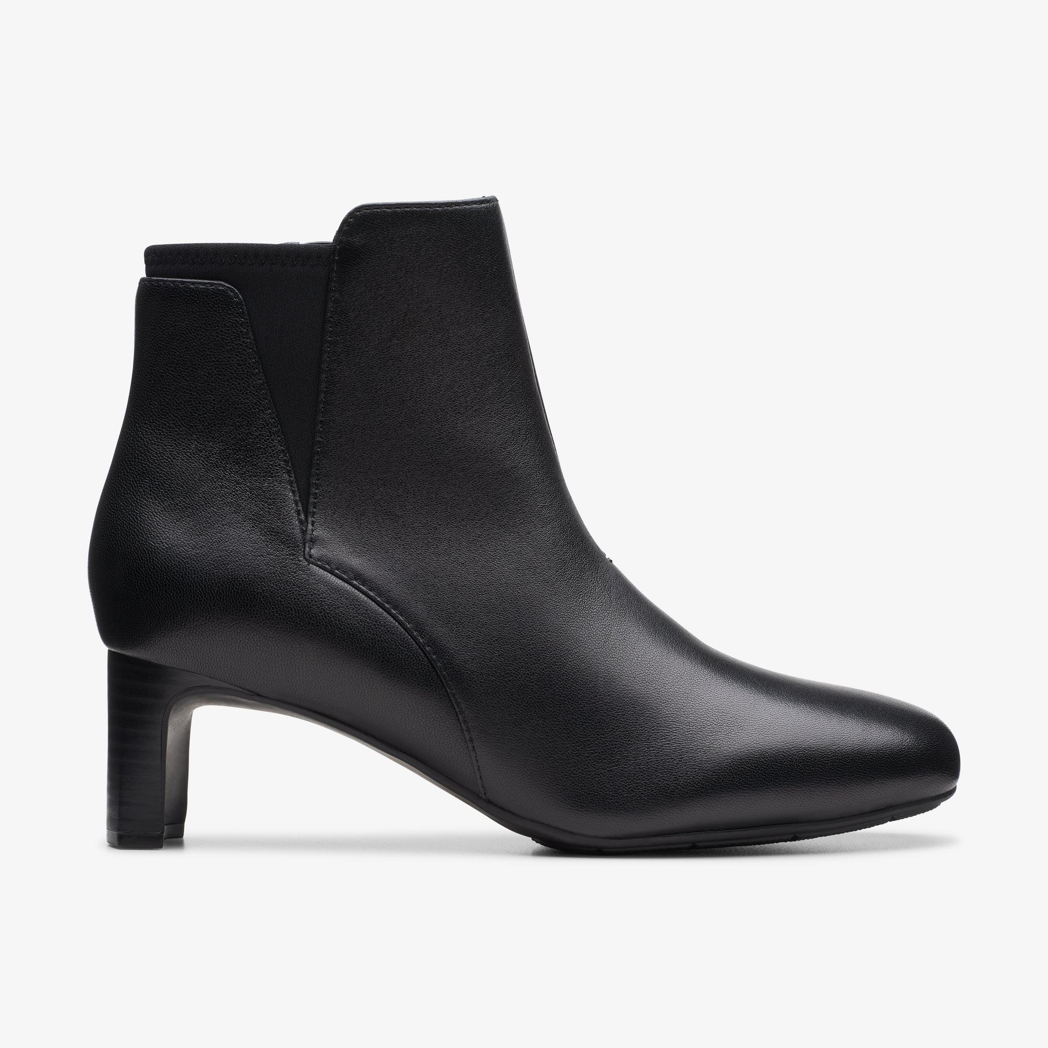 Women Kyndall Faye Black Leather Boots | Clarks US