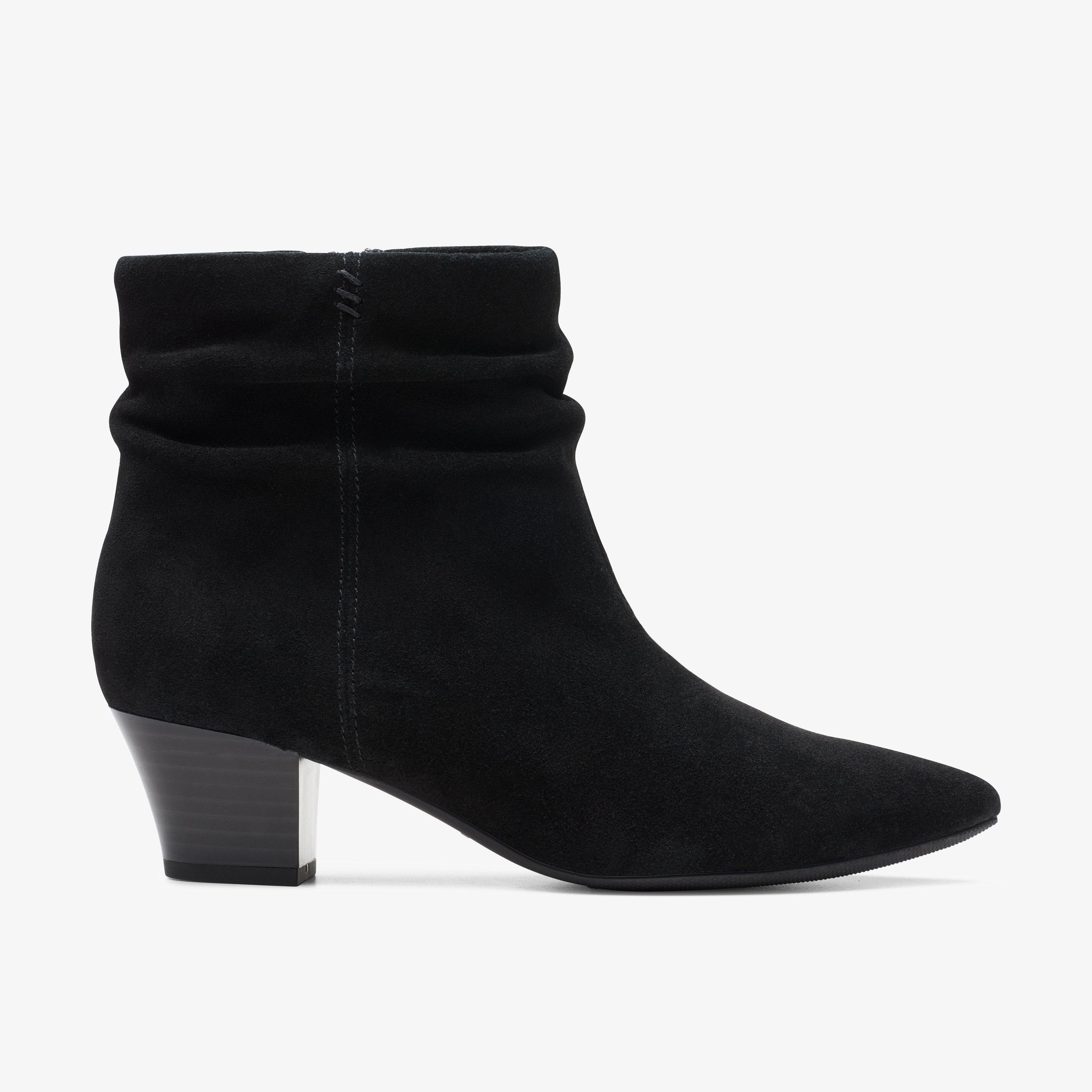 WOMENS Teresa Skip Black Suede Ankle Boots | Clarks US