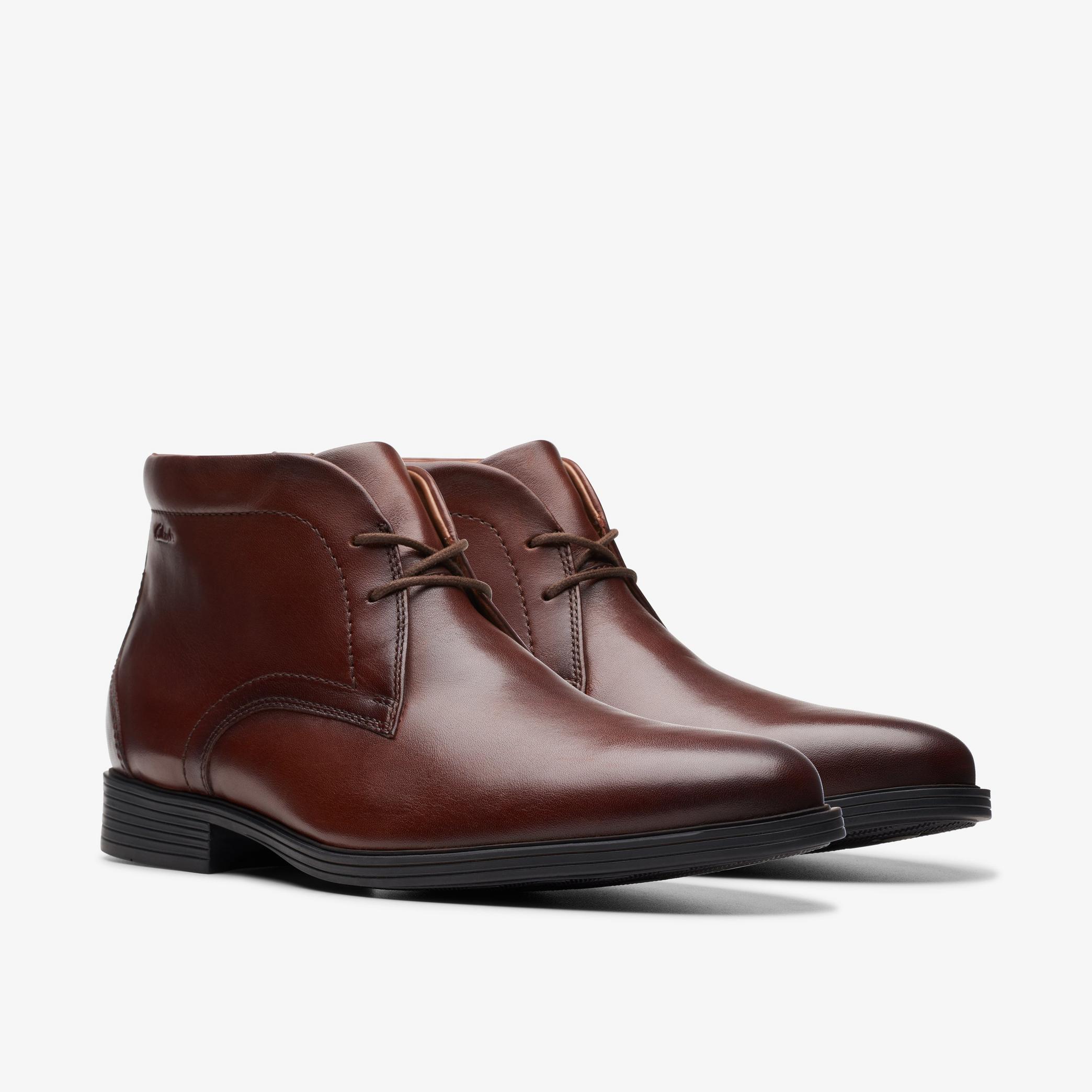 MENS Whiddon Mid Mahogany Leather Ankle Boots | Clarks US