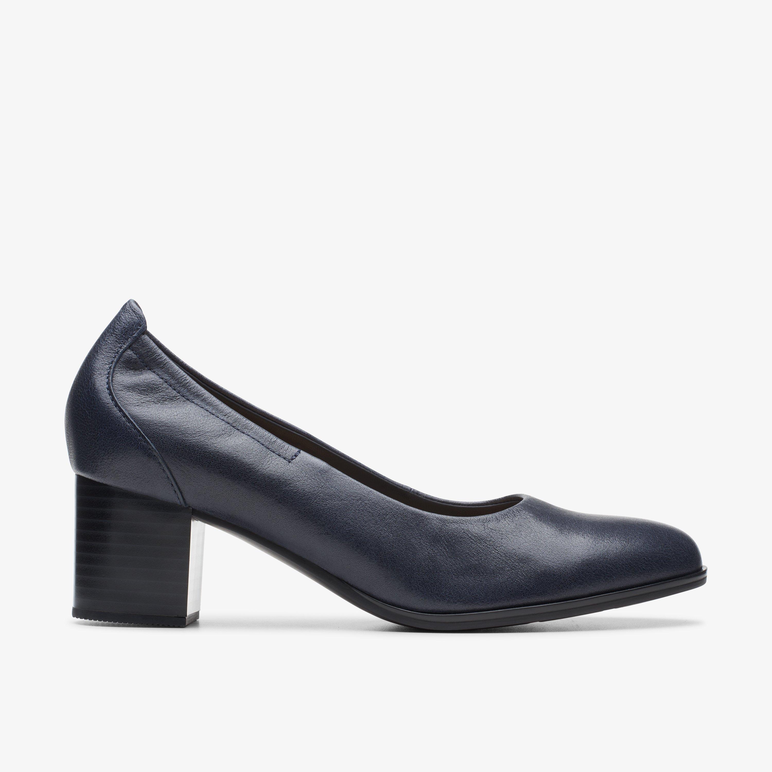 WOMENS Loken Step Navy Leather High Heels | Clarks CA