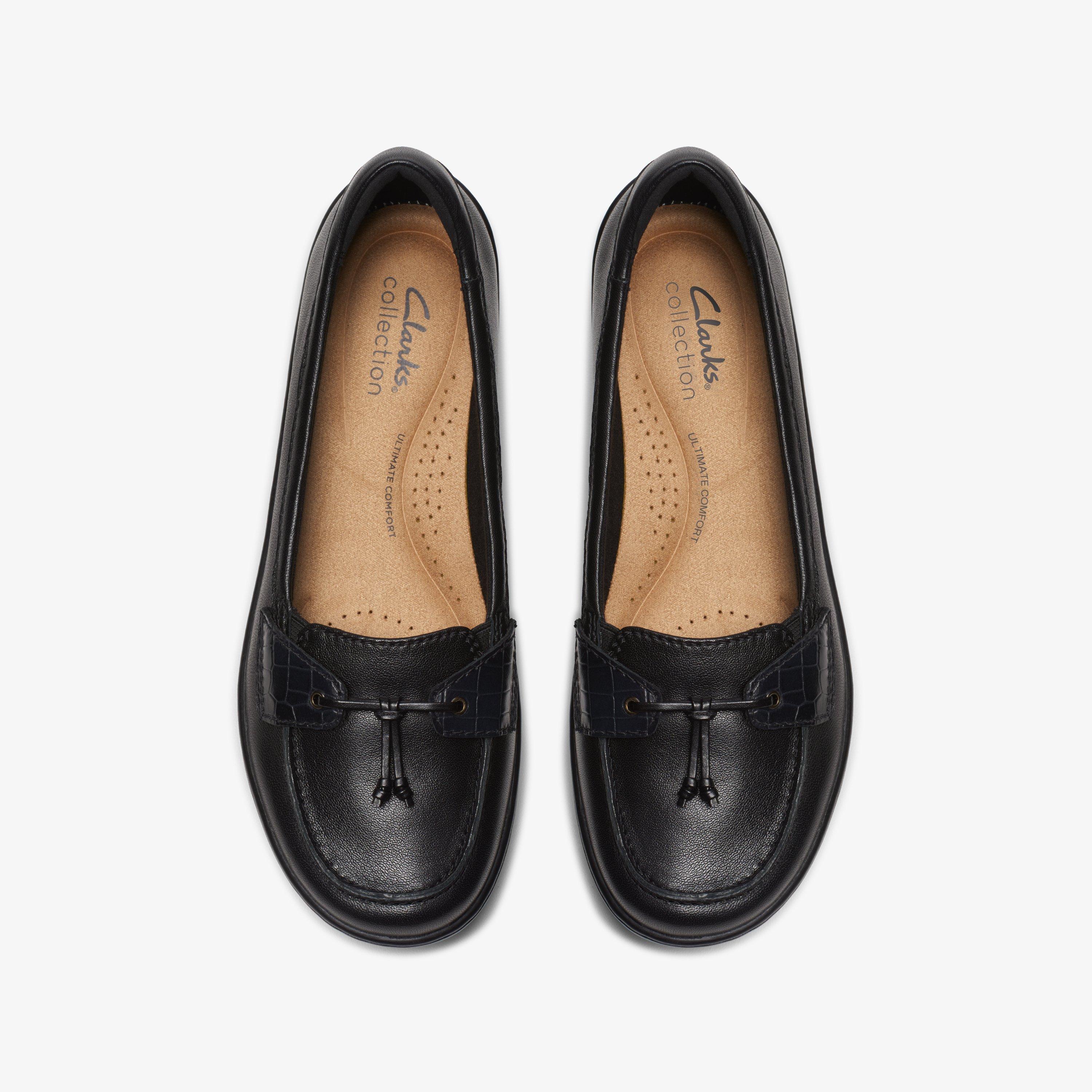 Clarks womens black flats online