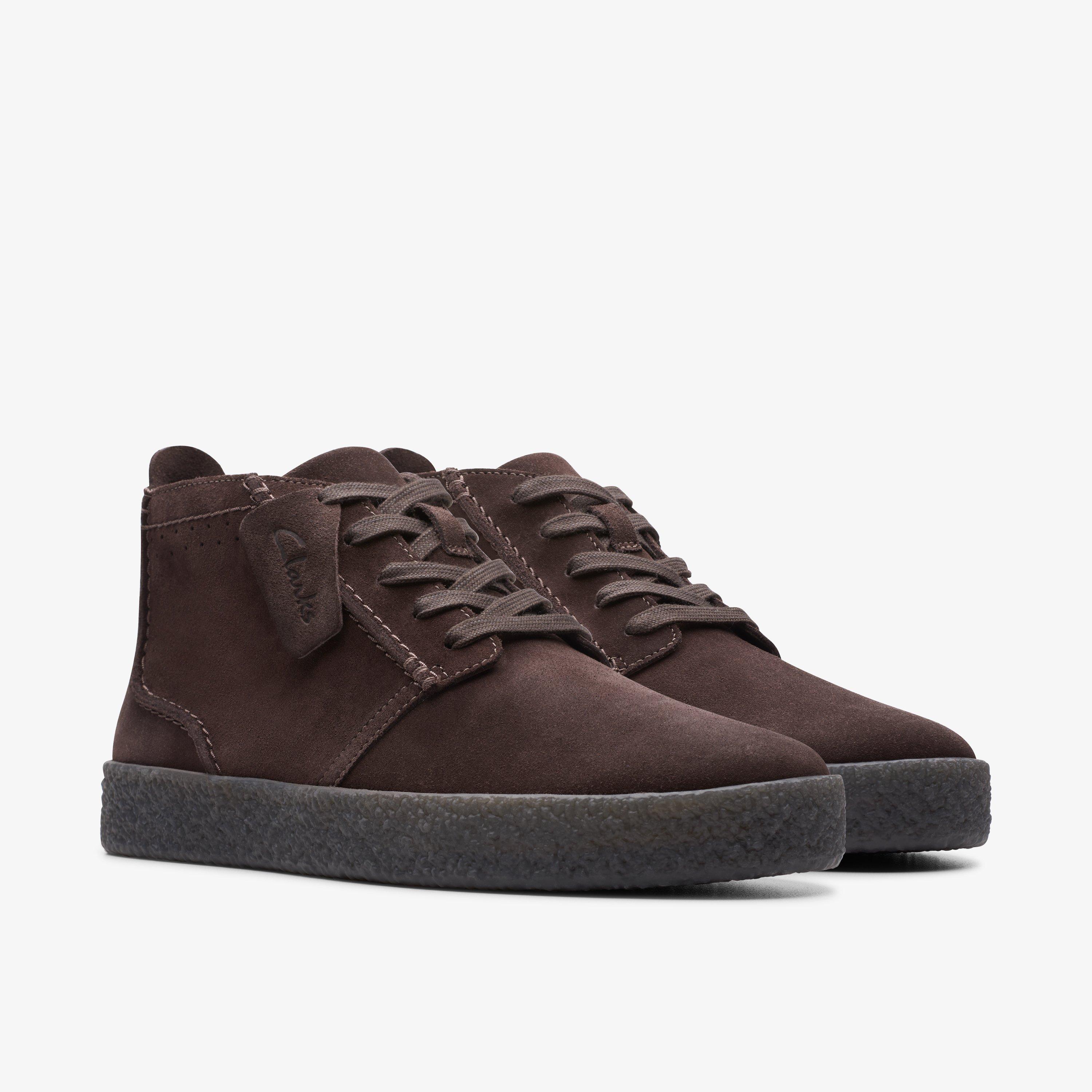 Mens Streethill Mid Dark Brown Suede Ankle Boots Clarks