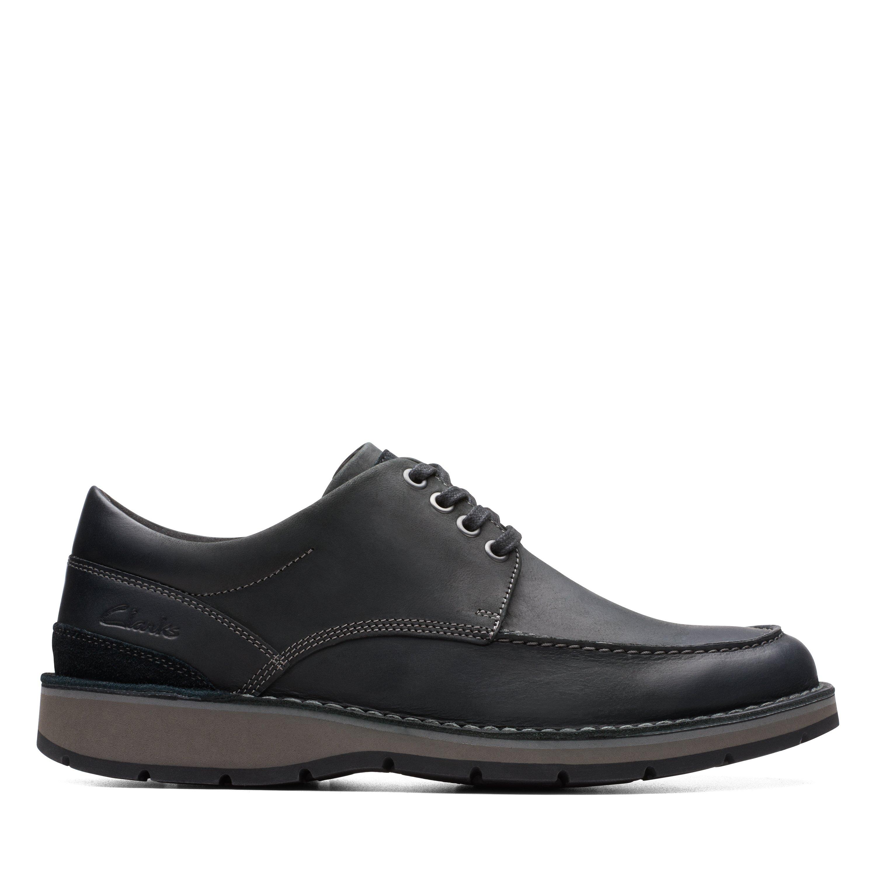 Clarks Mens Gravelle Low Black Leather Casual Shoes | eBay display picture 2