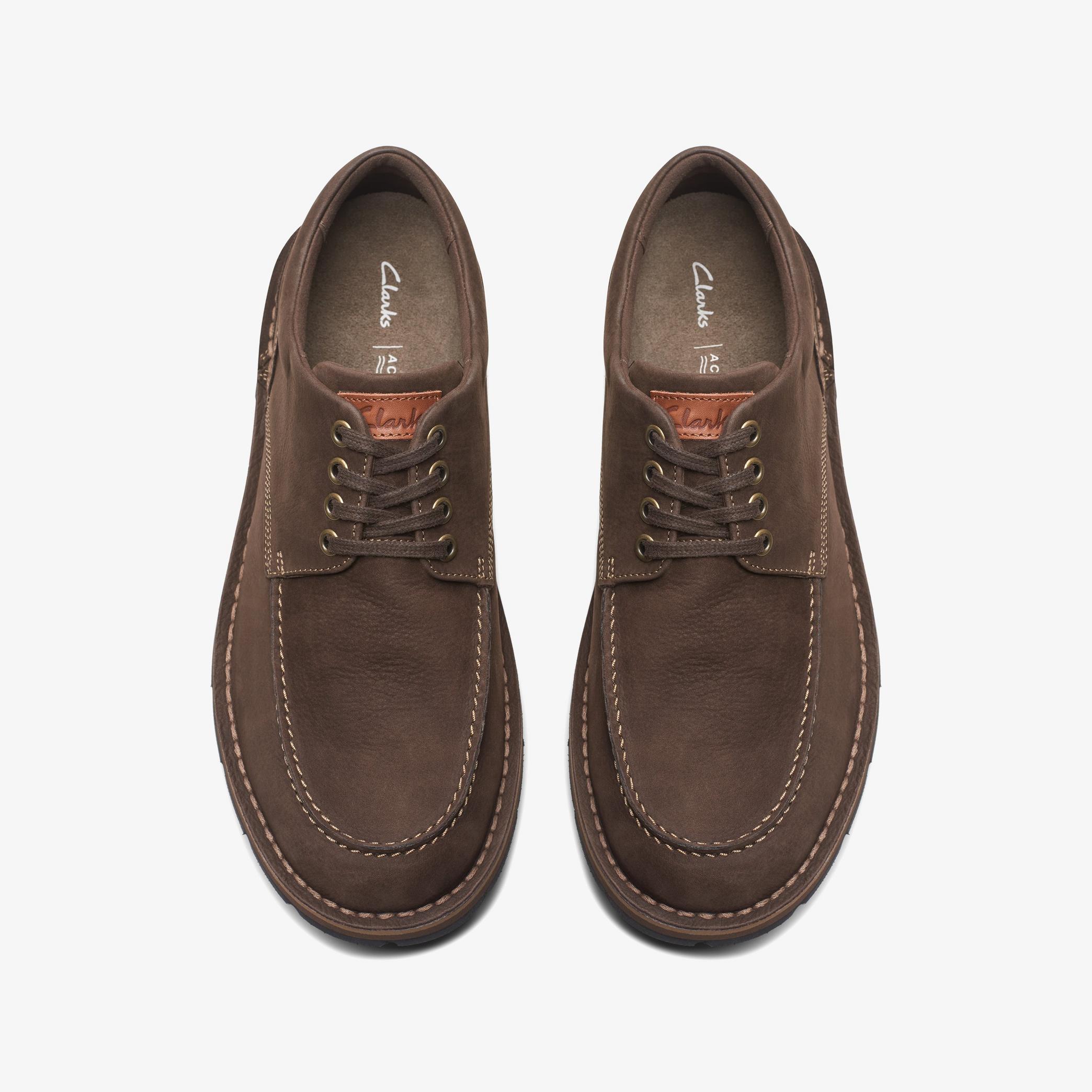 Men Gravelle Low Dark Brown Nub Shoes | Clarks US