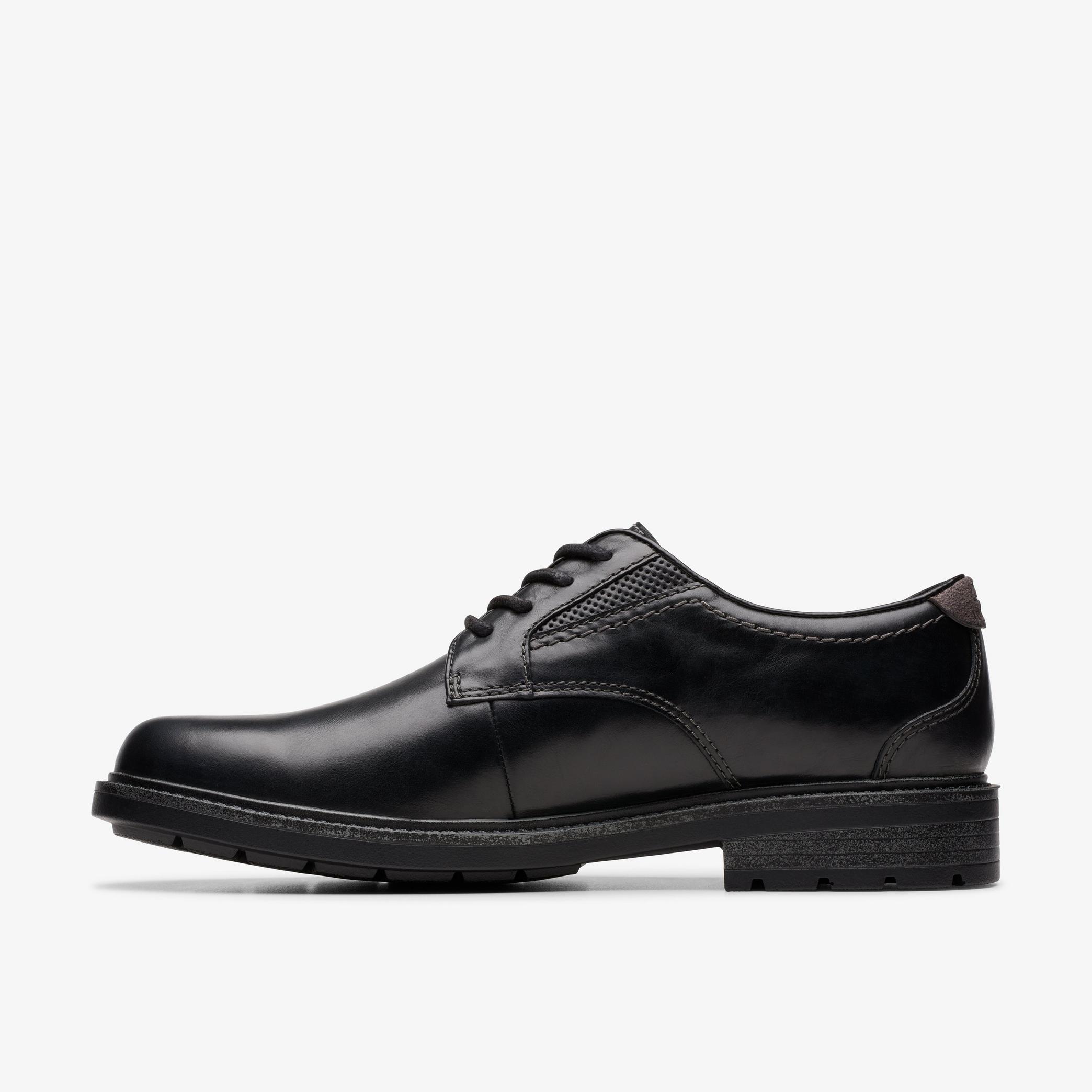 Mens Un Shire Low Black Leather Oxford Dress Shoes