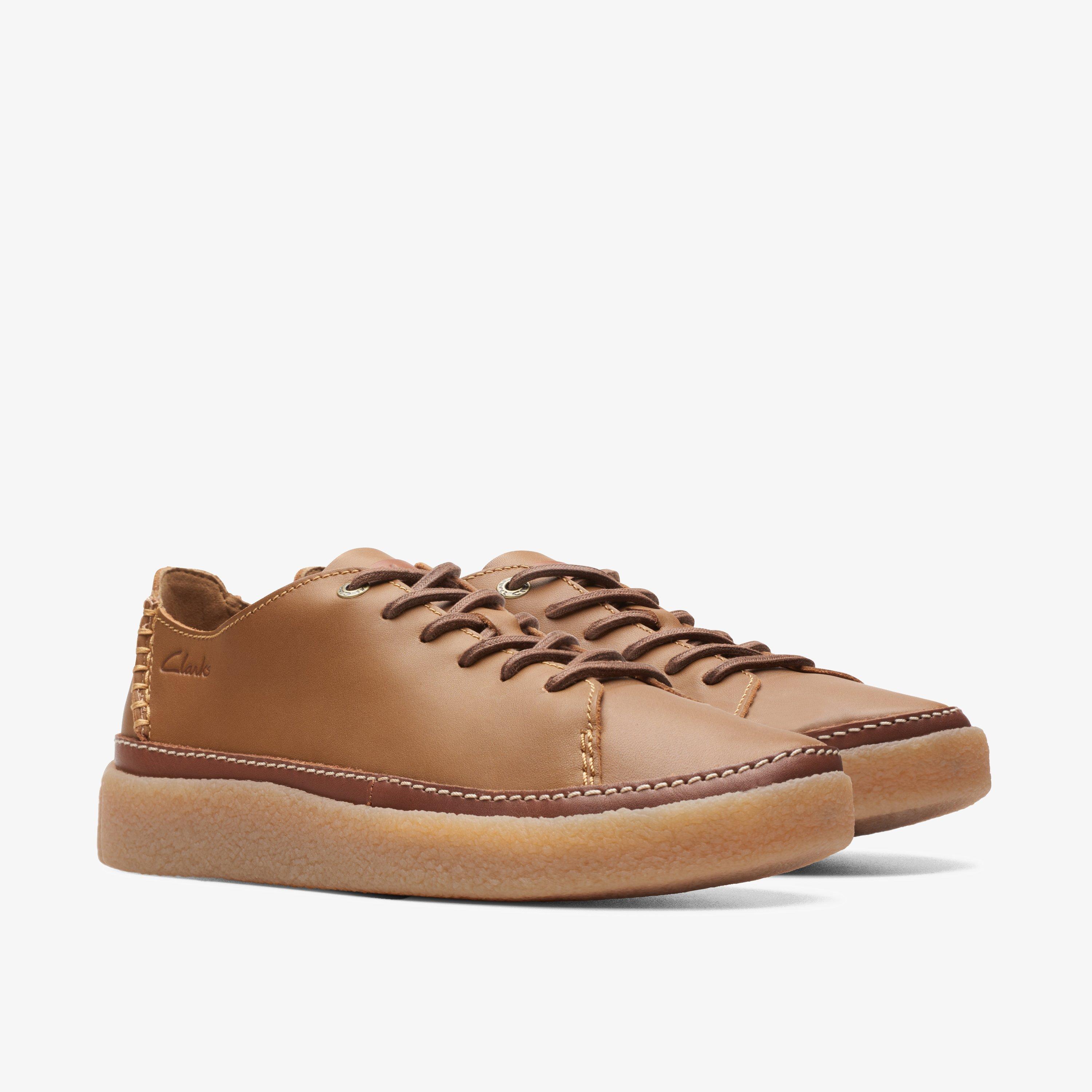 Mens Oakpark Low Tan Leather Laces Clarks Outlet