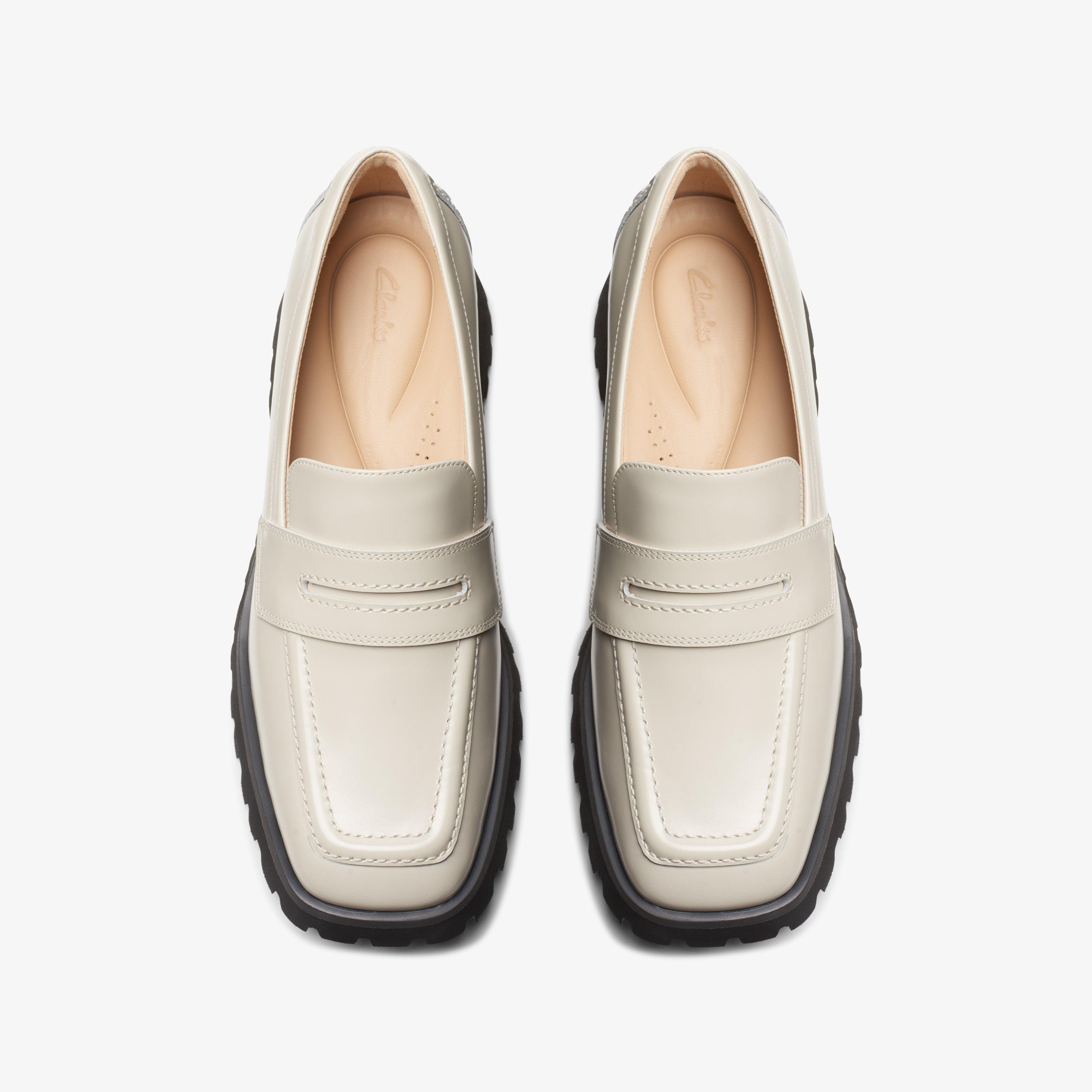 Clarks white loafers on sale