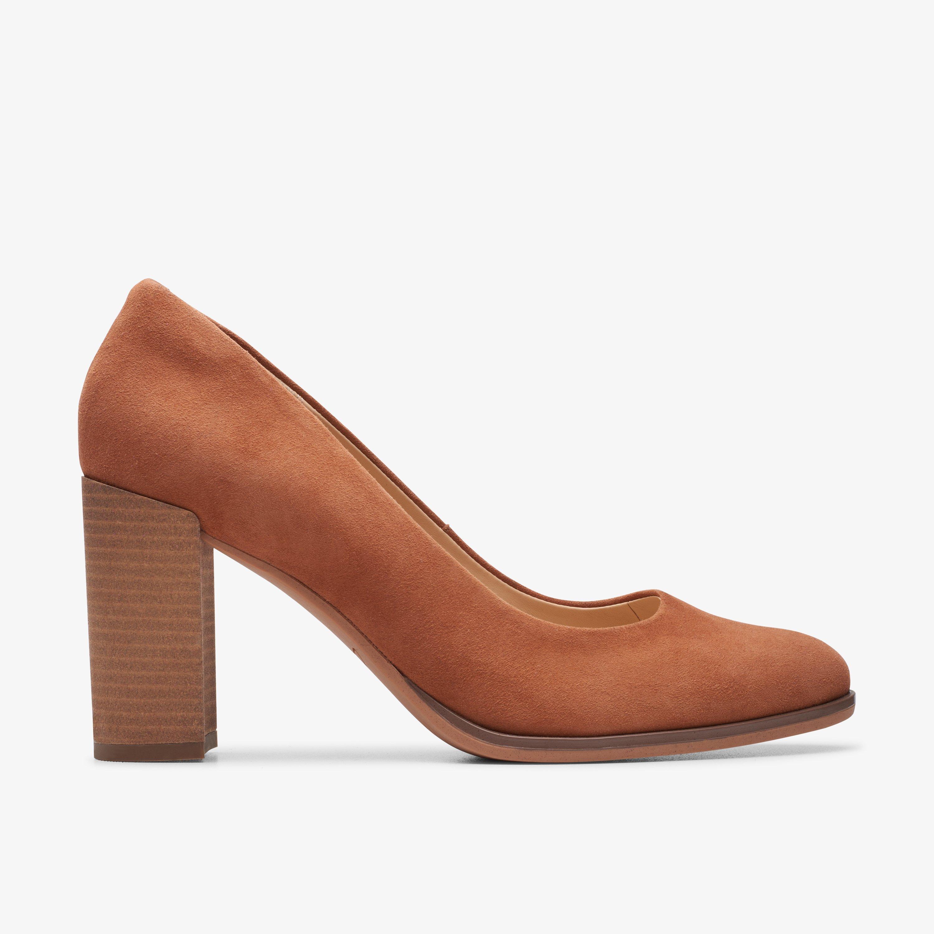 Clarks brown heels on sale