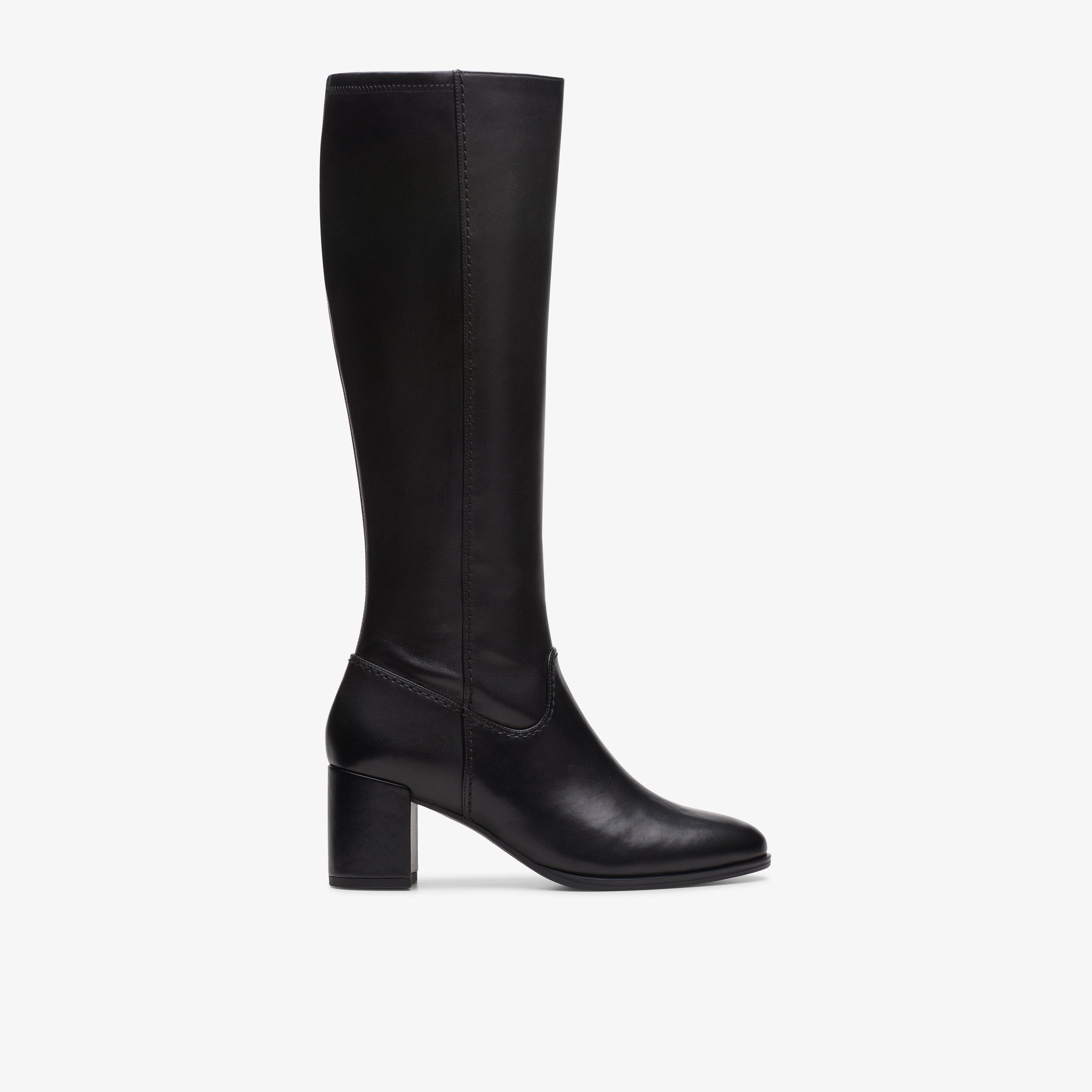 clarks ladies long black boots