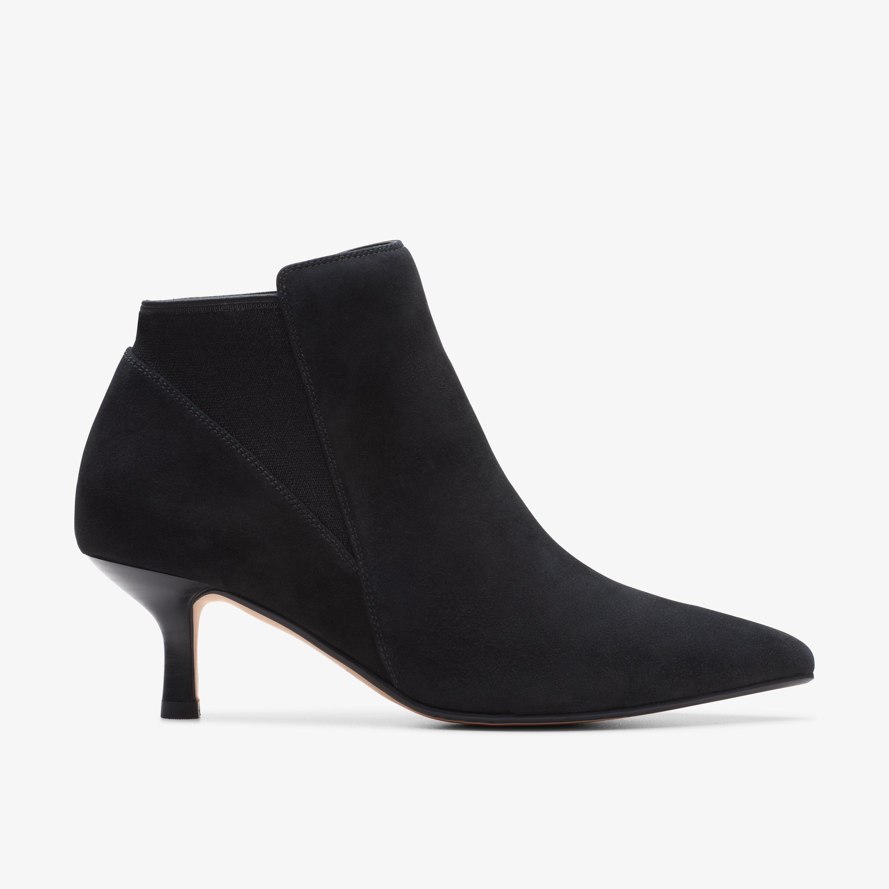 Violet 55 Up Black Suede Ankle Boots Heels, view 1 of 7