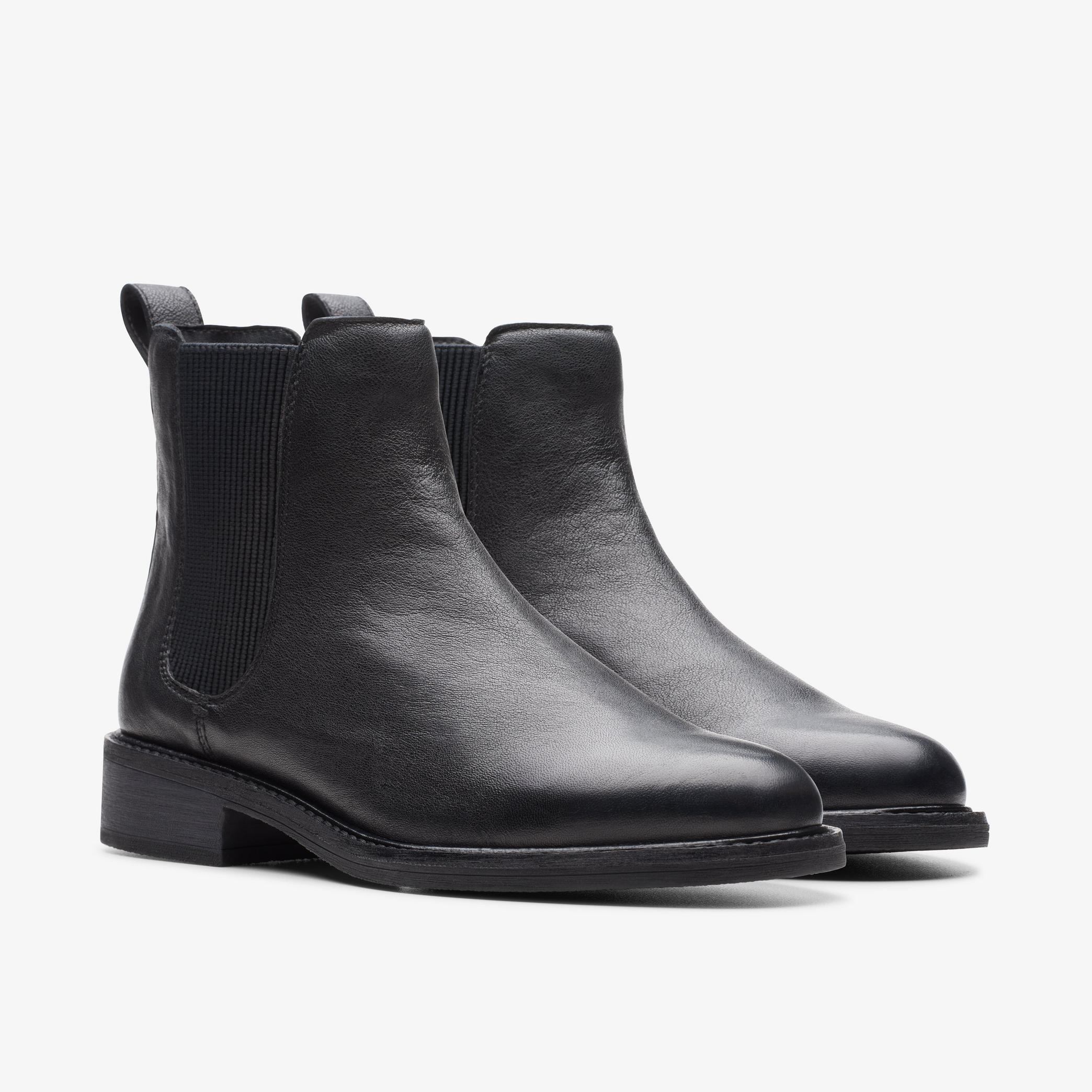 WOMENS Cologne Arlo 2 Black Leather Chelsea Boots | Clarks US