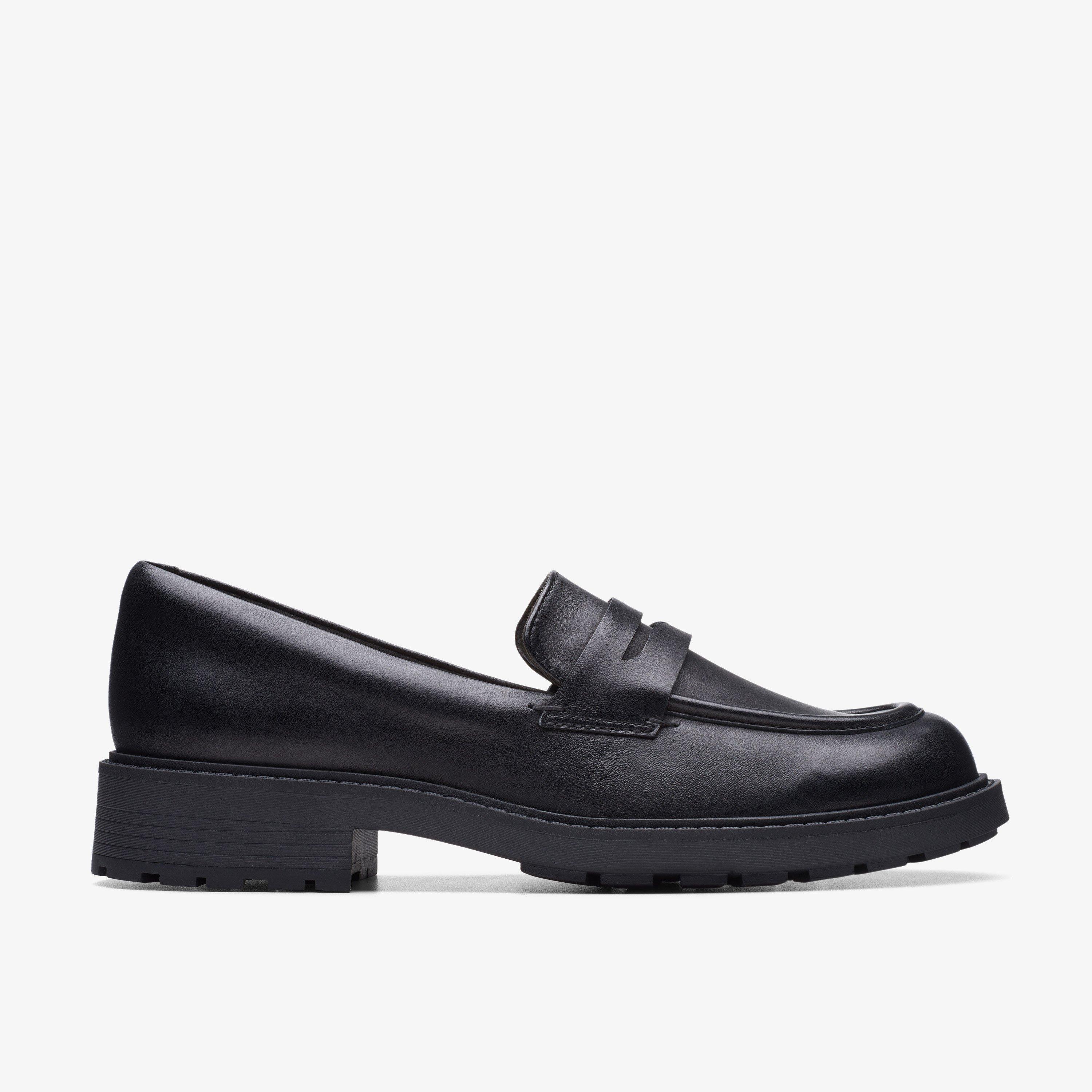 WOMENS Orinoco 2 Penny Black Leather Loafers Clarks UK