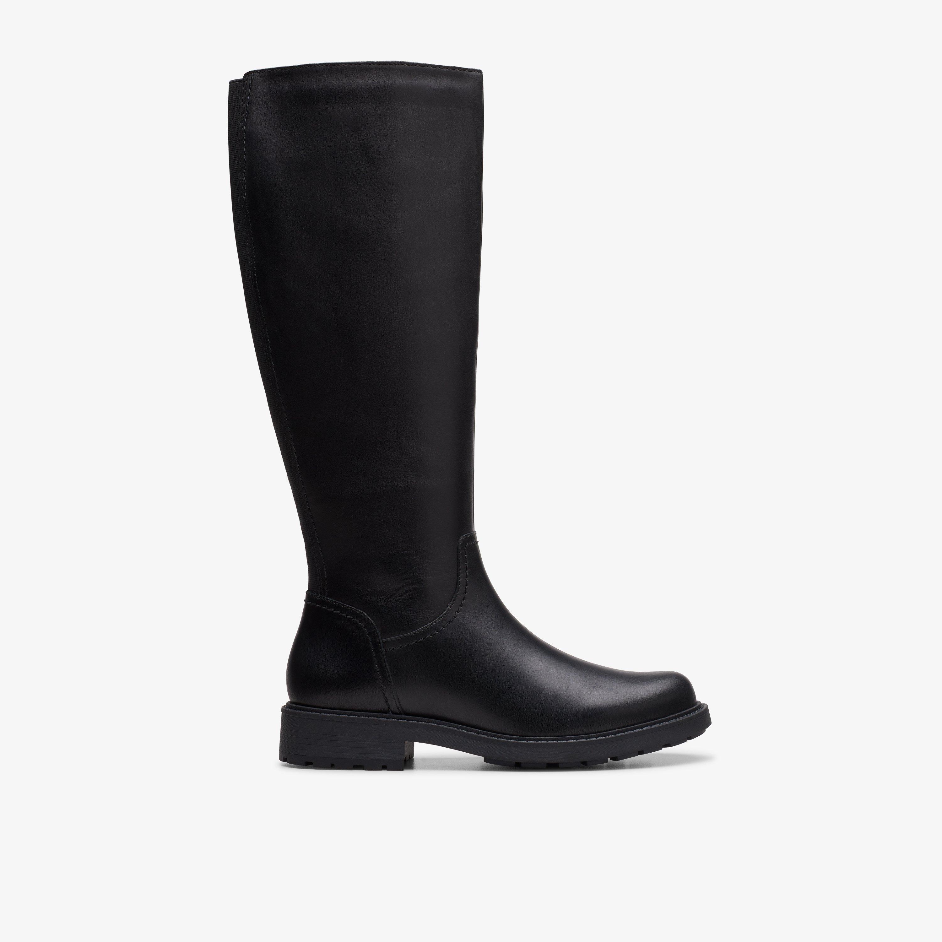 Clarks knee high deals boots black