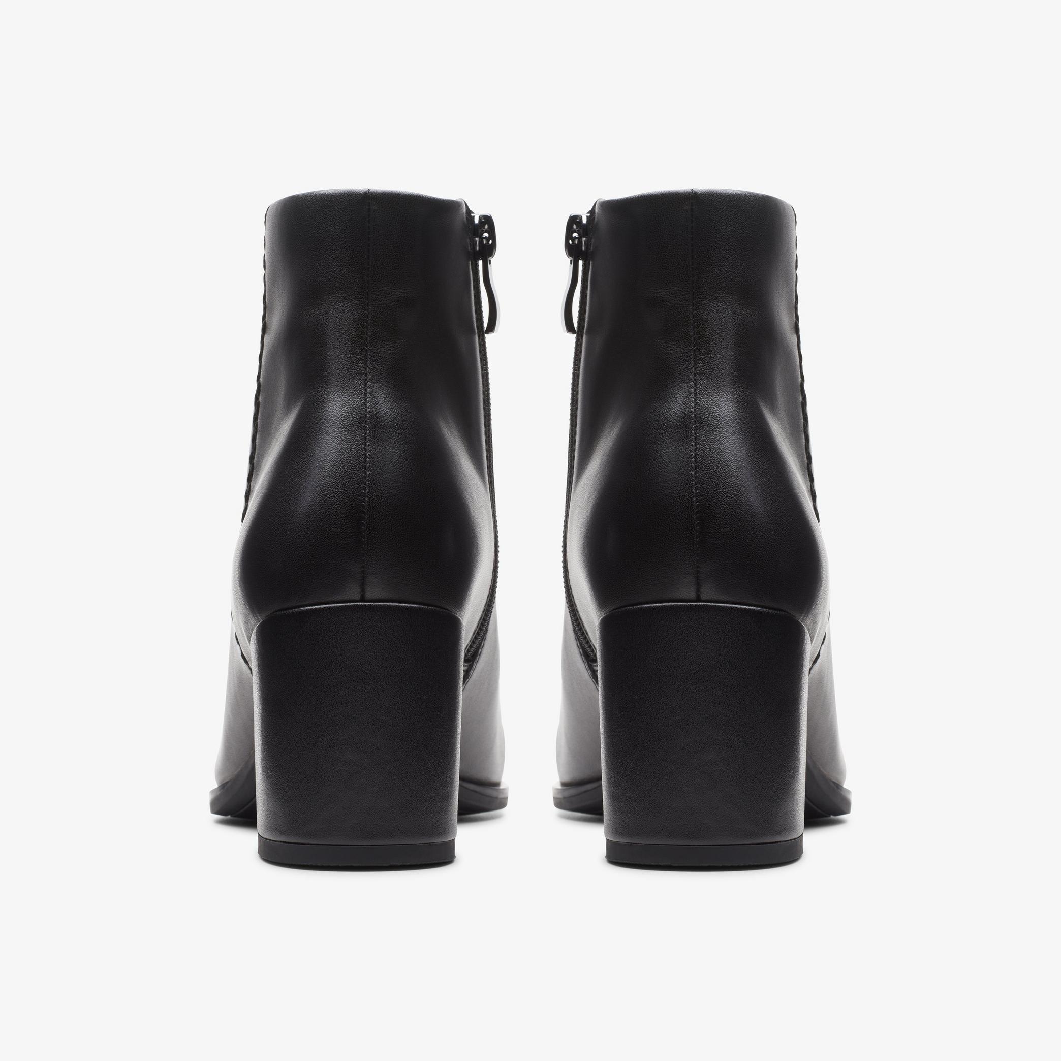 WOMENS Freva 55 Zip Black Leather Ankle Boots | Clarks US