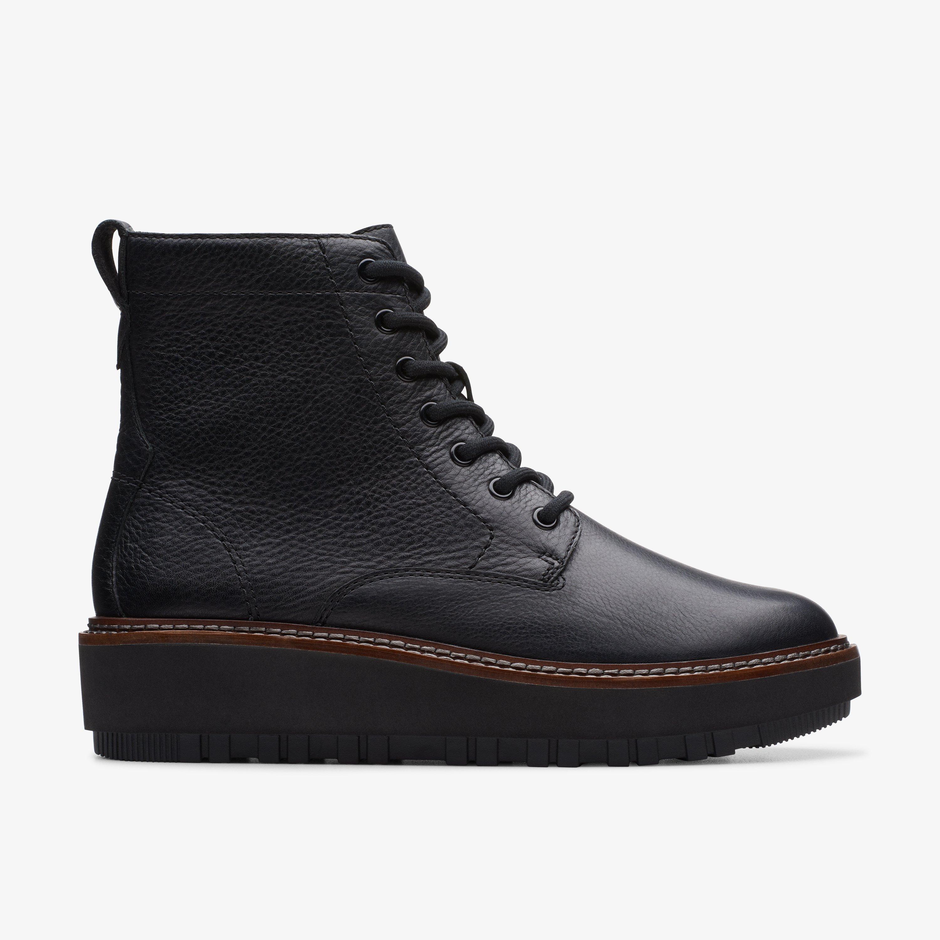 Clarks leather lace up boots on sale