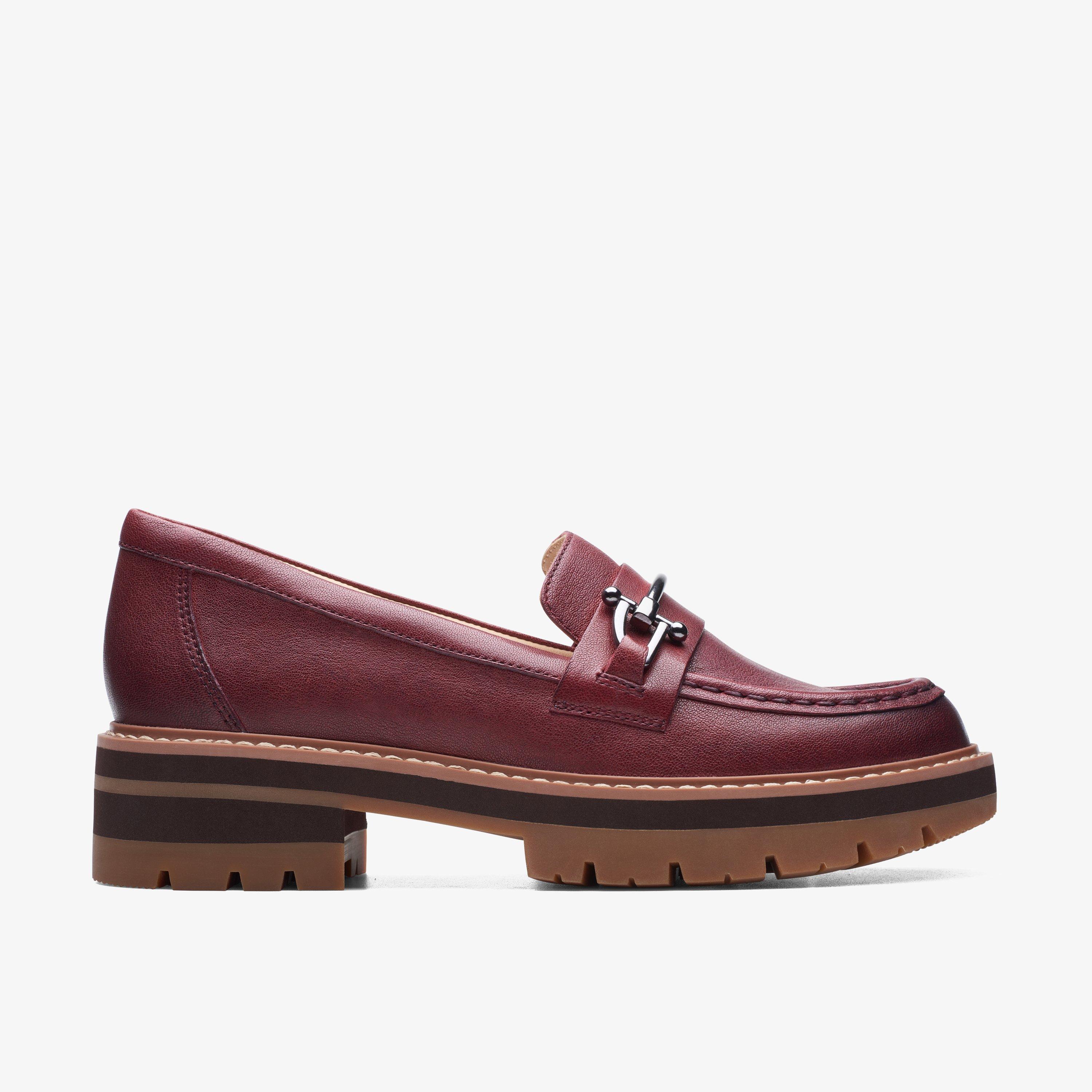 Clarks 2025 burgundy loafers