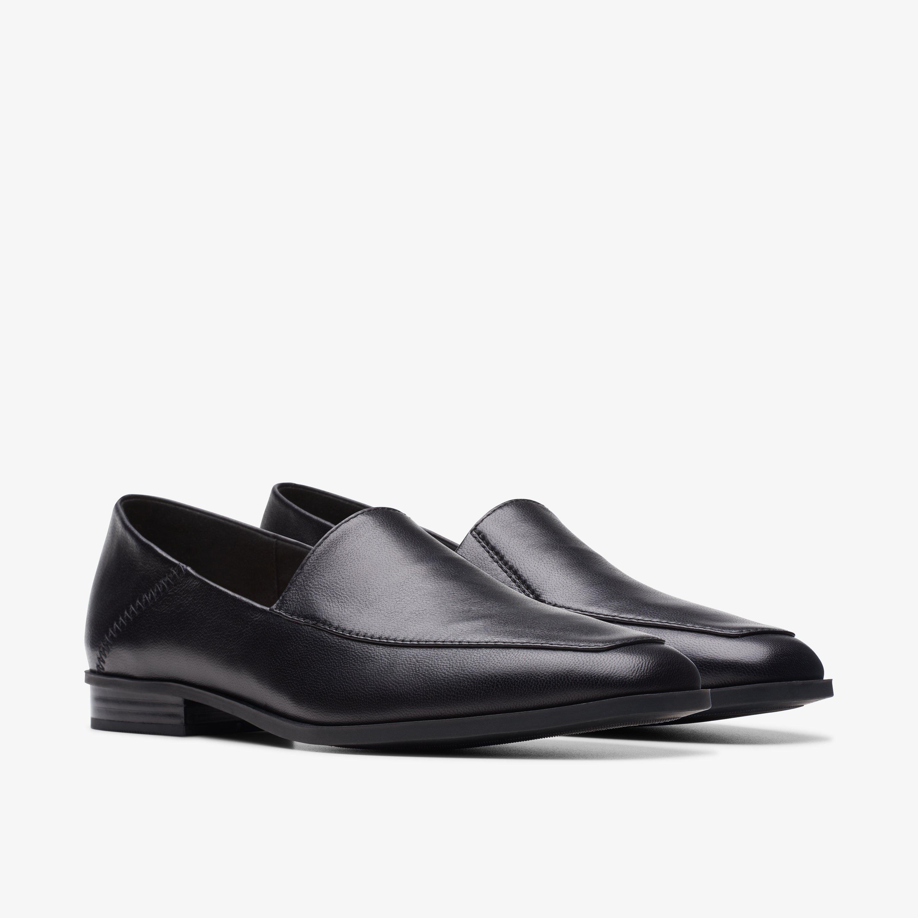WOMENS Sarafyna Freva Black Leather Loafers | Clarks US