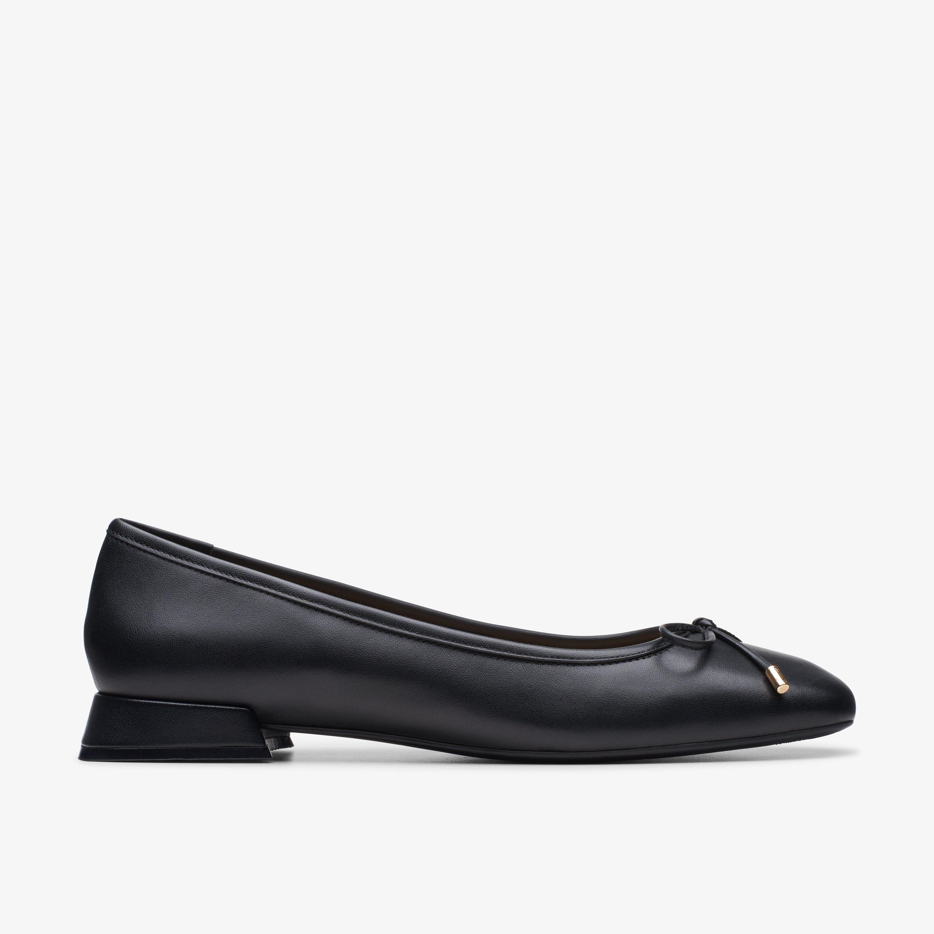 Clarks black flat shoes hotsell