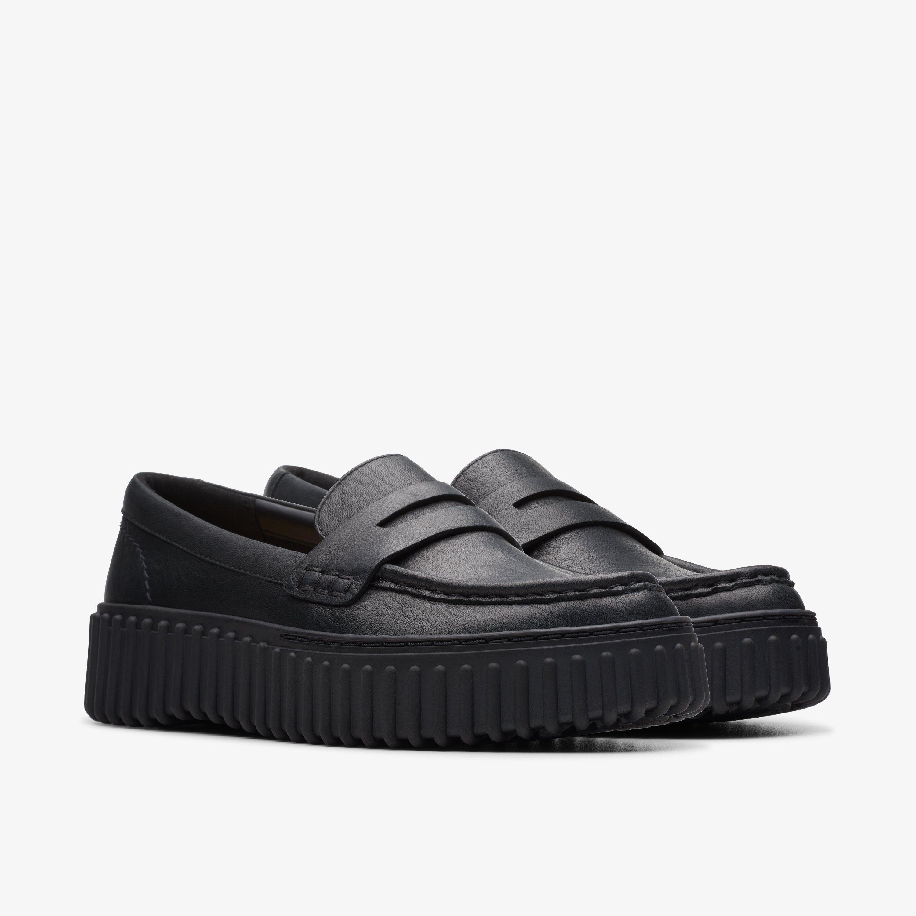 WOMENS Torhill Penny Black Leather Loafers | Clarks US