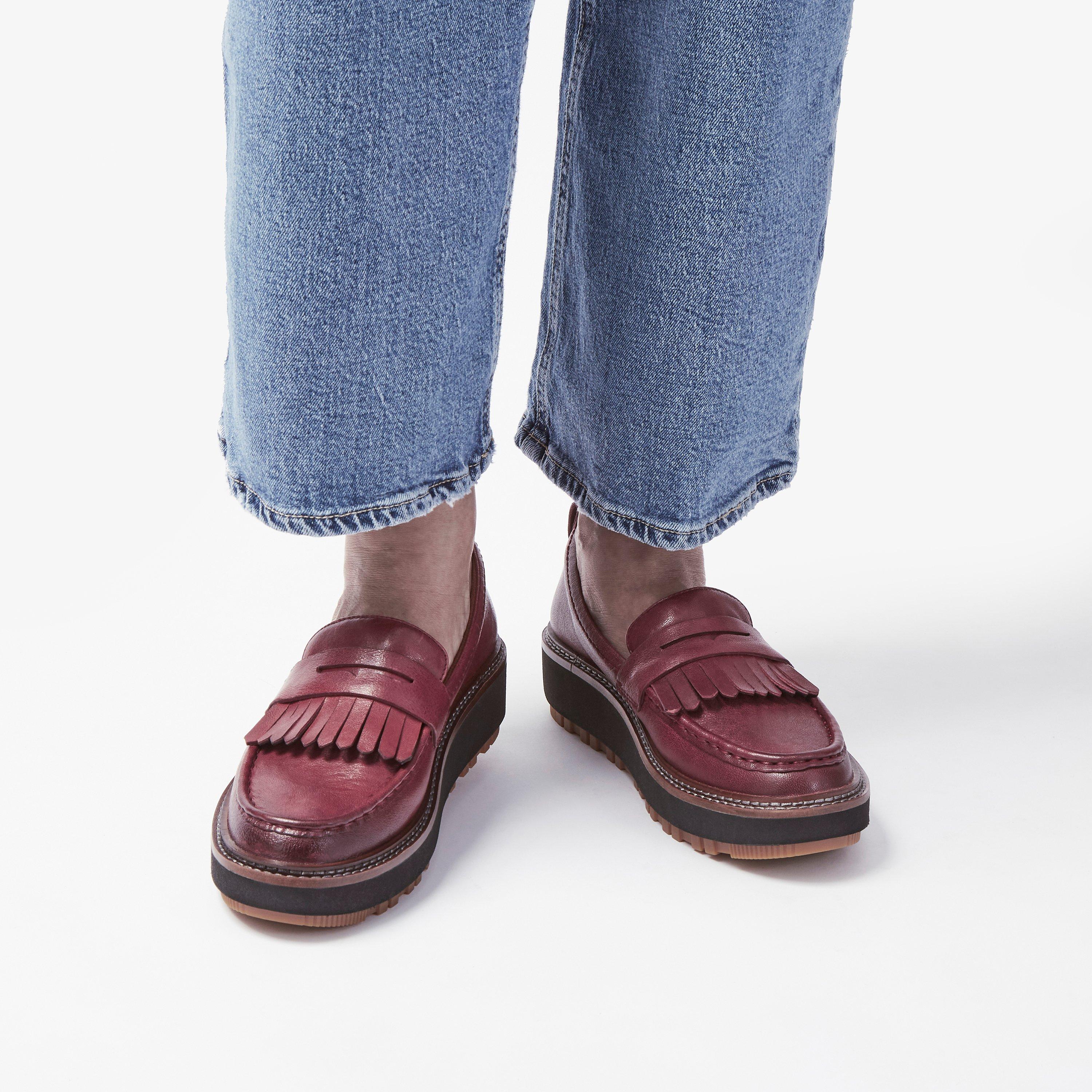 WOMENS Orianna Loafer Burgundy Leather Loafers | Clarks US