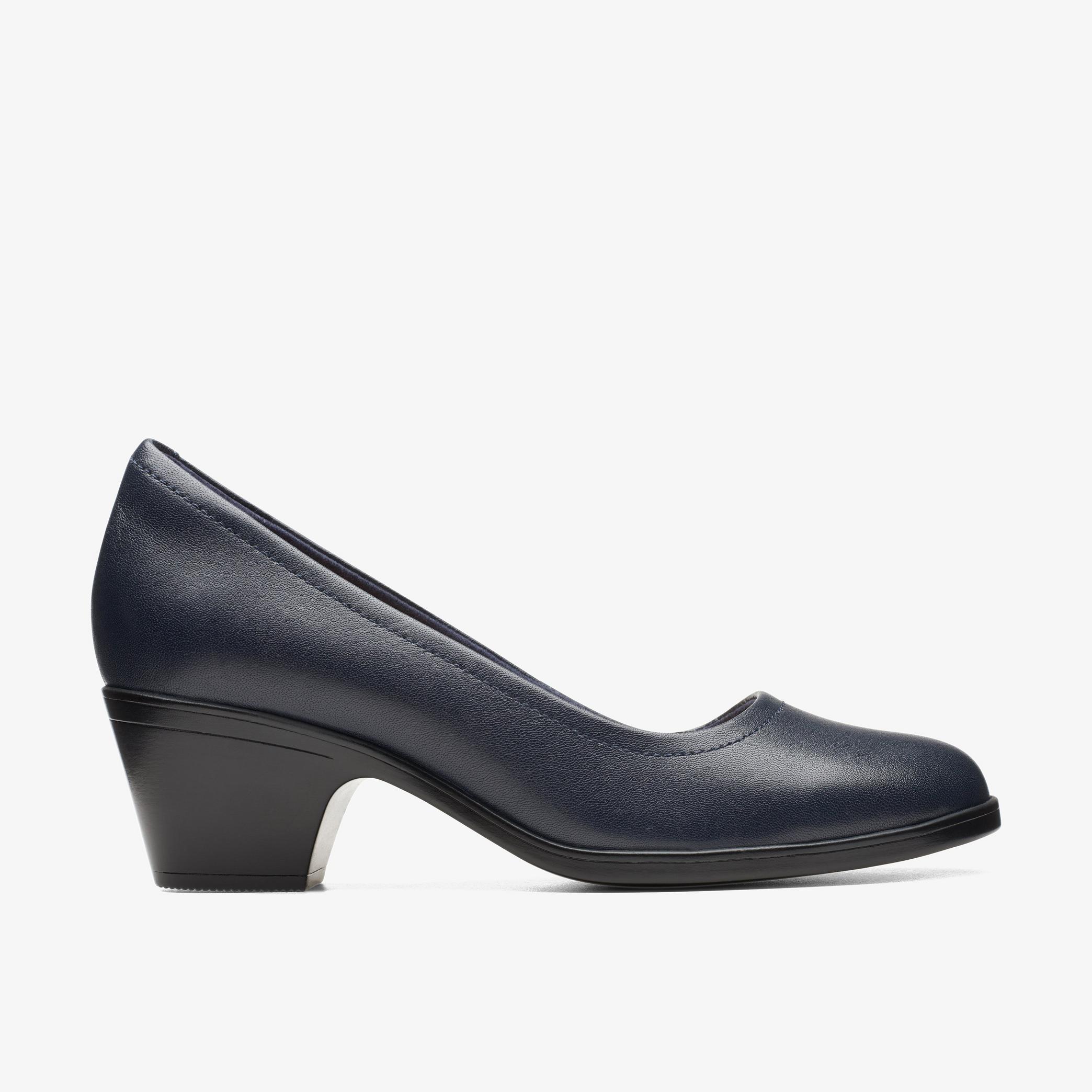 WOMENS Emily 2 Ruby Navy Leather Court Shoes | Clarks Outlet