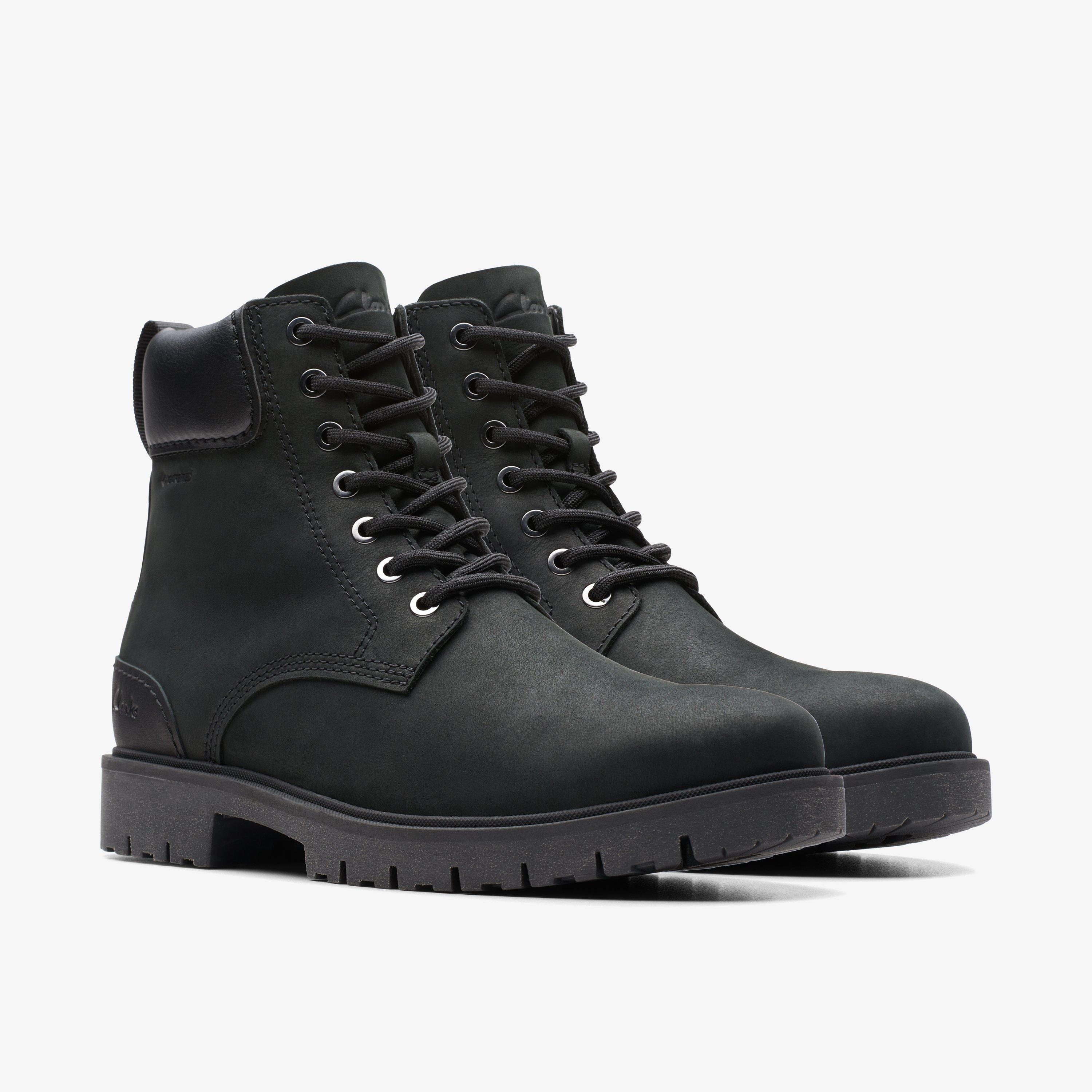 MENS Rossdale Hi GORETEX Black Leather Ankle Boots Clarks CA