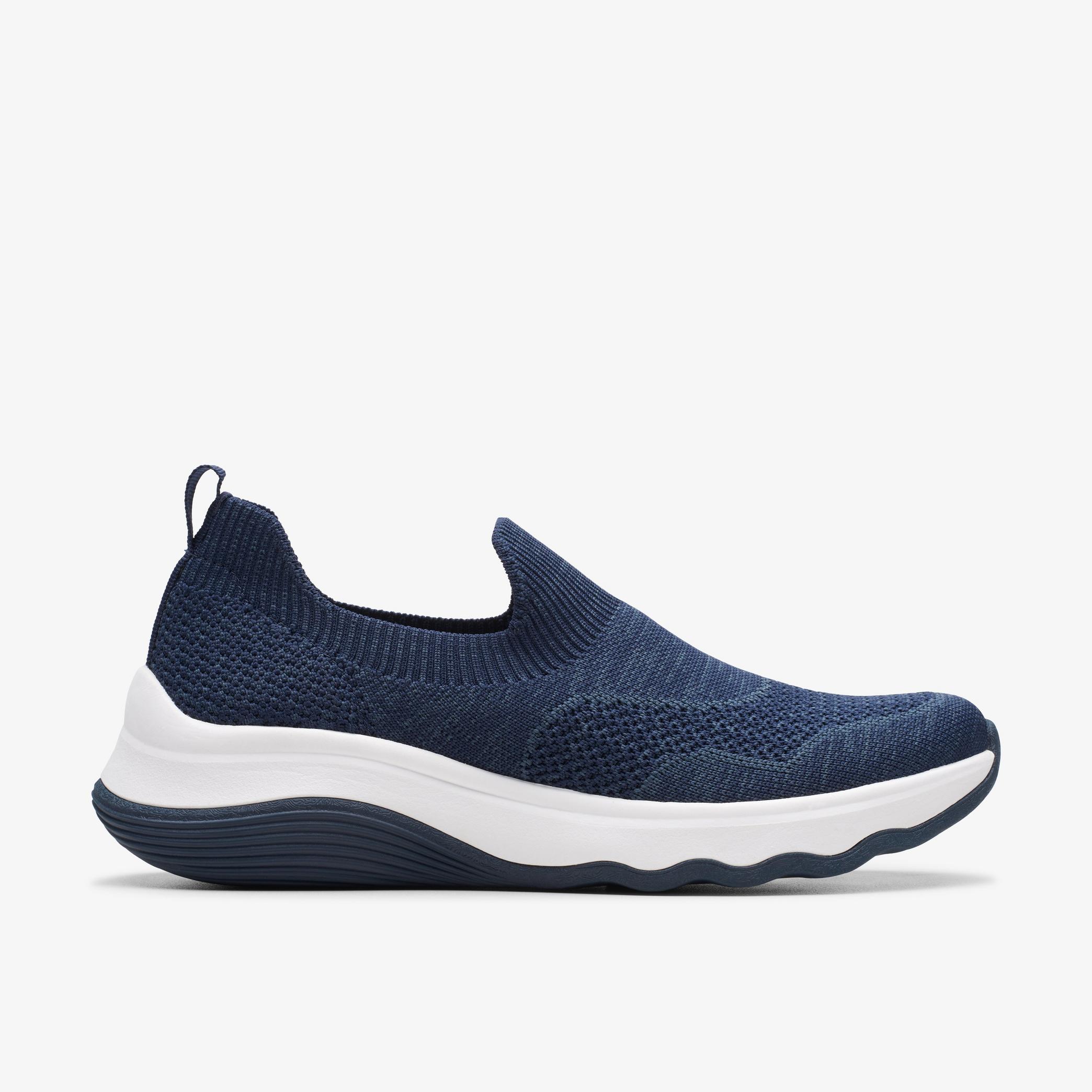 Women Circuit Path Navy Knit Shoes | Clarks US
