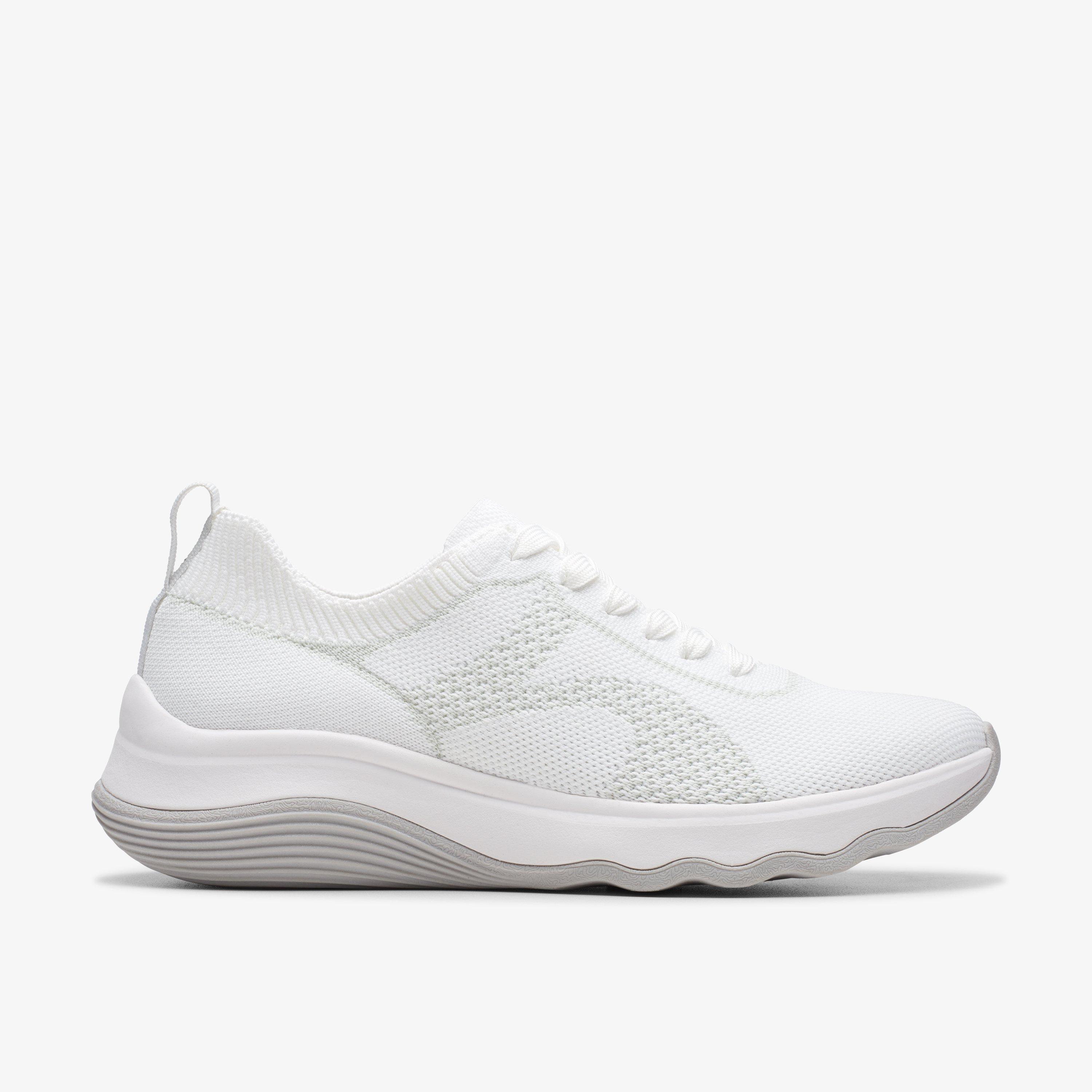 WOMENS Circuit Tie White Knit Sneakers | Clarks US