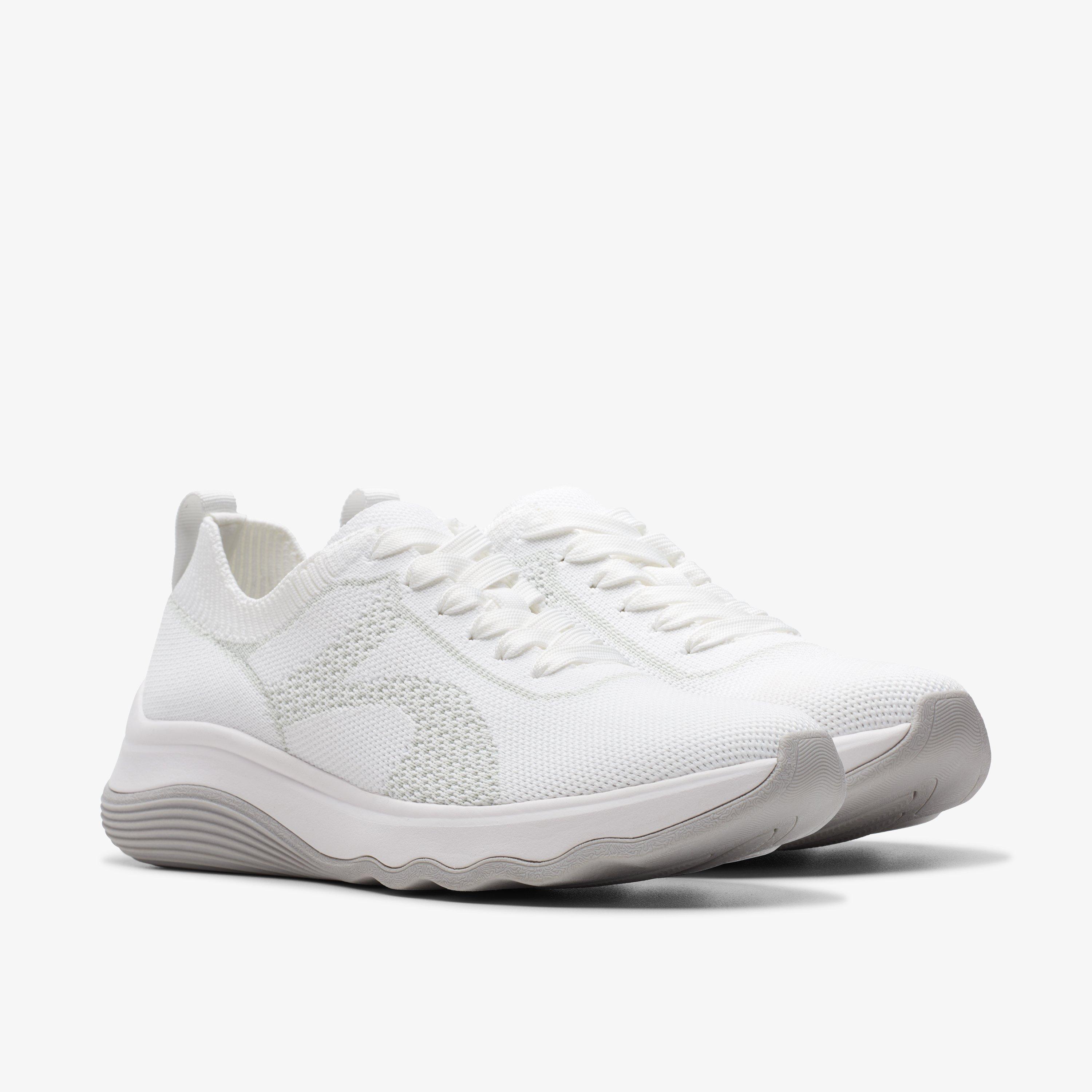 Circuit Tie White Knit Trainers, view 4 of 6