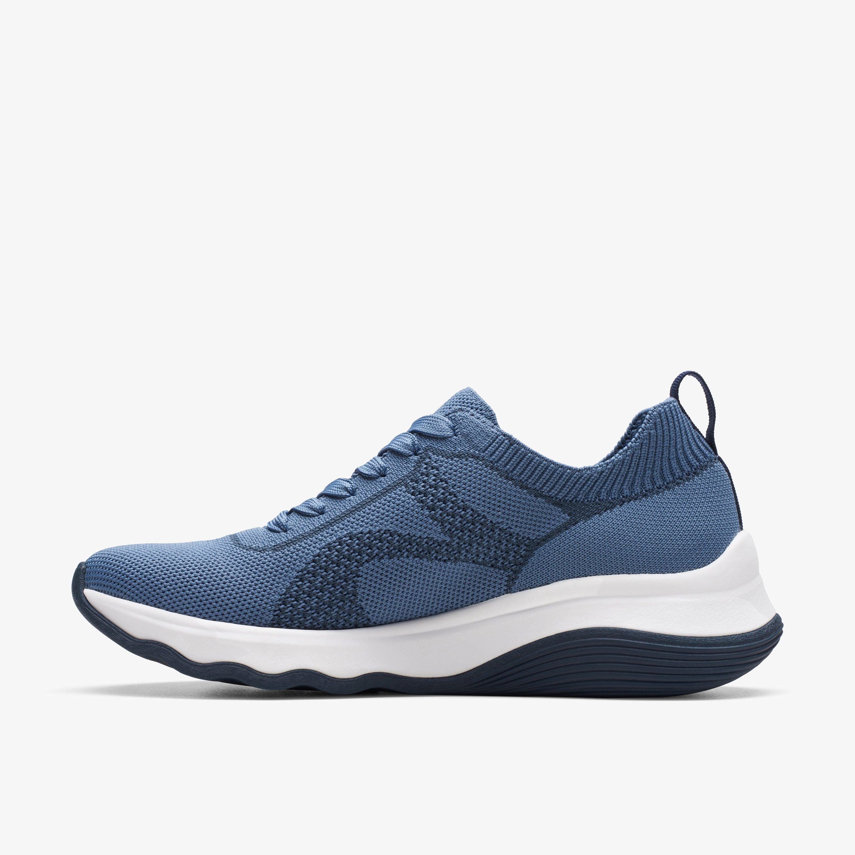 Circuit Tie Denim Blue Knit Trainers, view 2 of 6