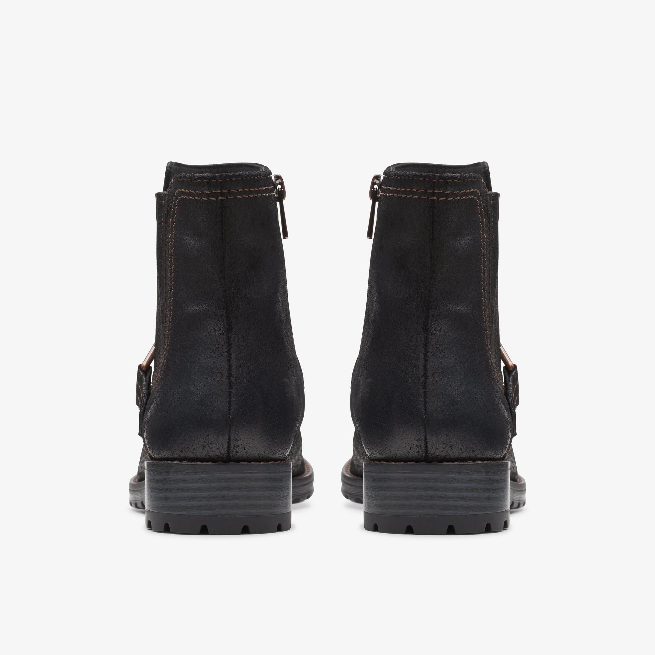 Aspra Buckle Black Suede Ankle Boots, view 6 of 7