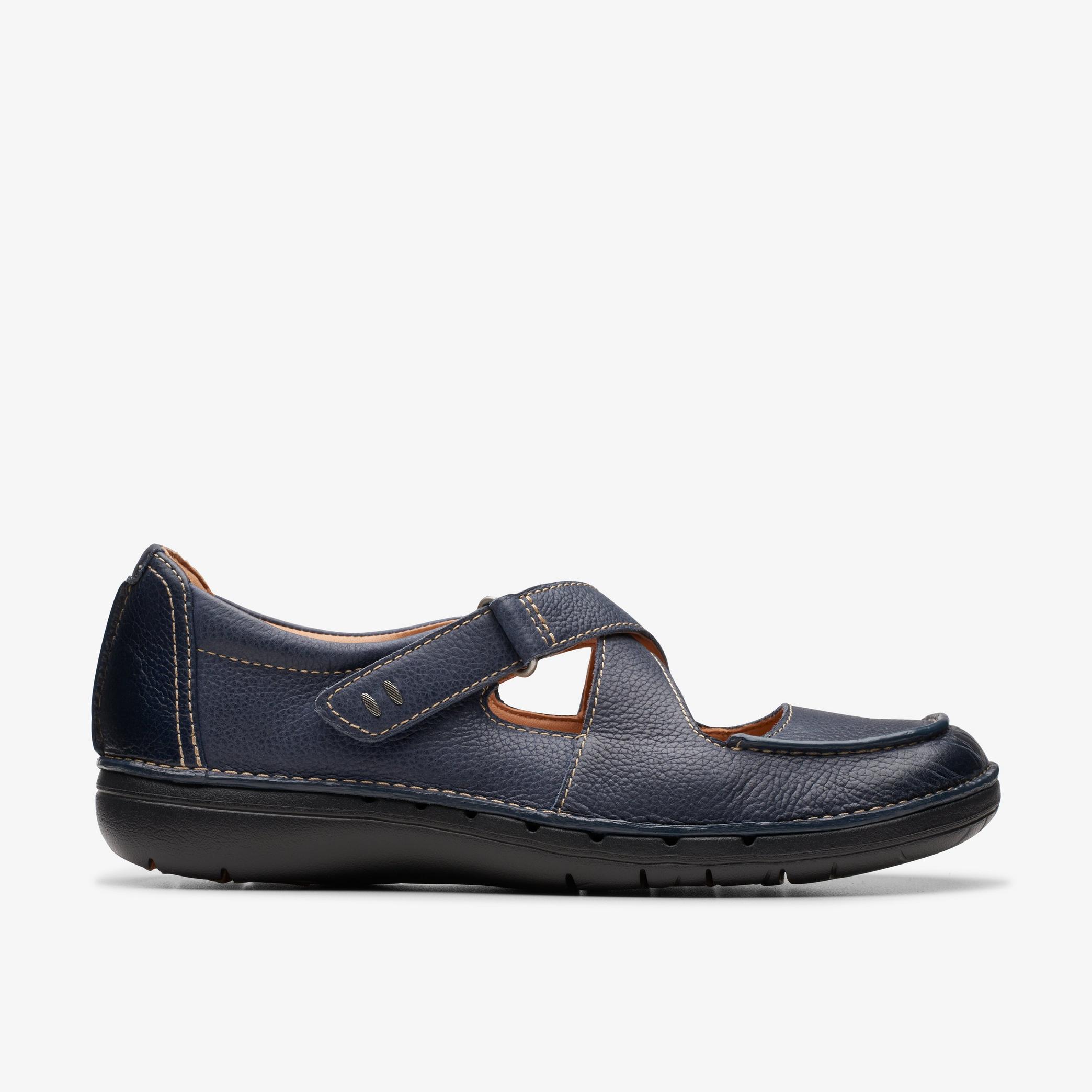 WOMENS Un Loop Strap Navy Leather Mary Jane | Clarks US