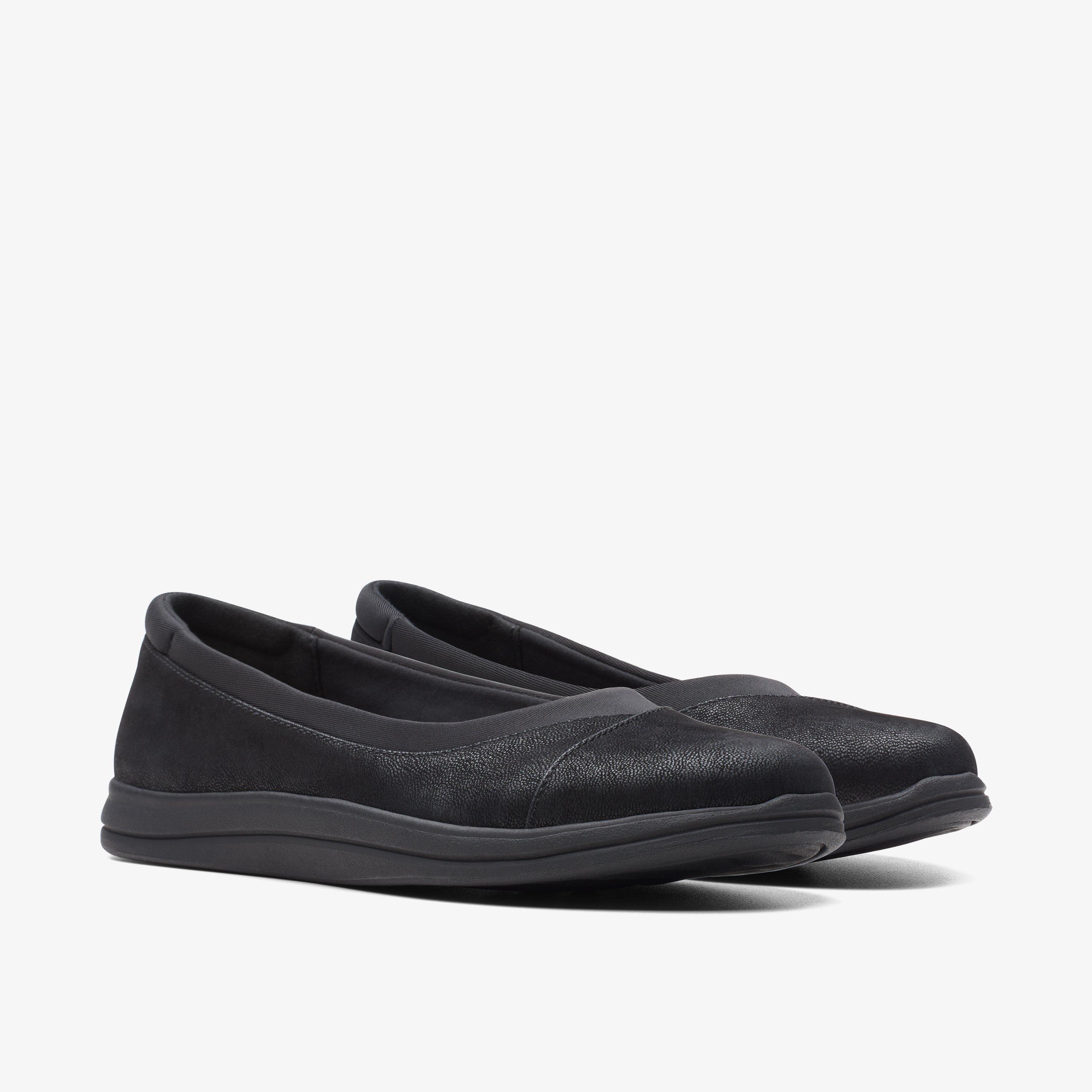 Clarks womens shoes black flats online