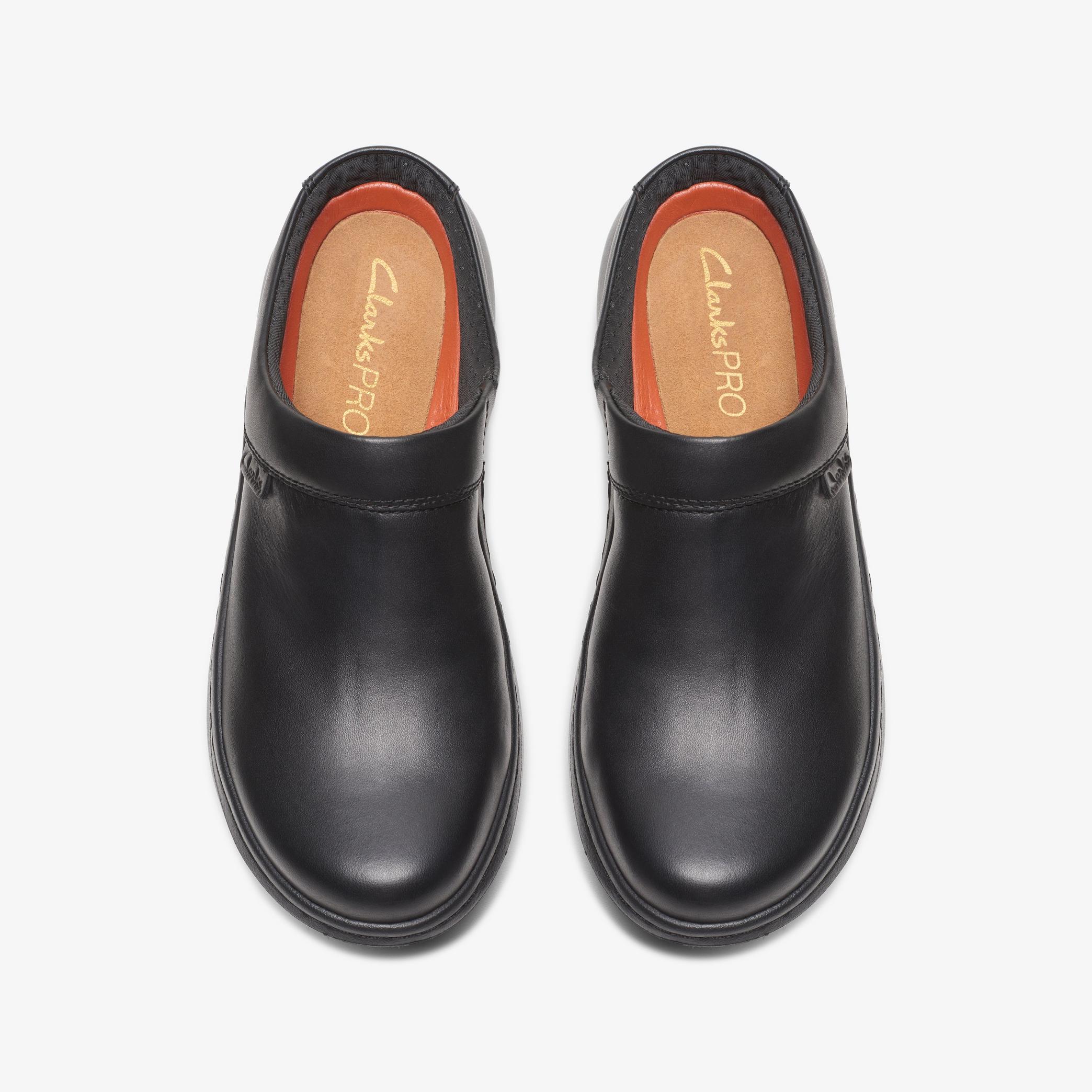 Women ClarksPro Clog Black Leather Shoes | Clarks US