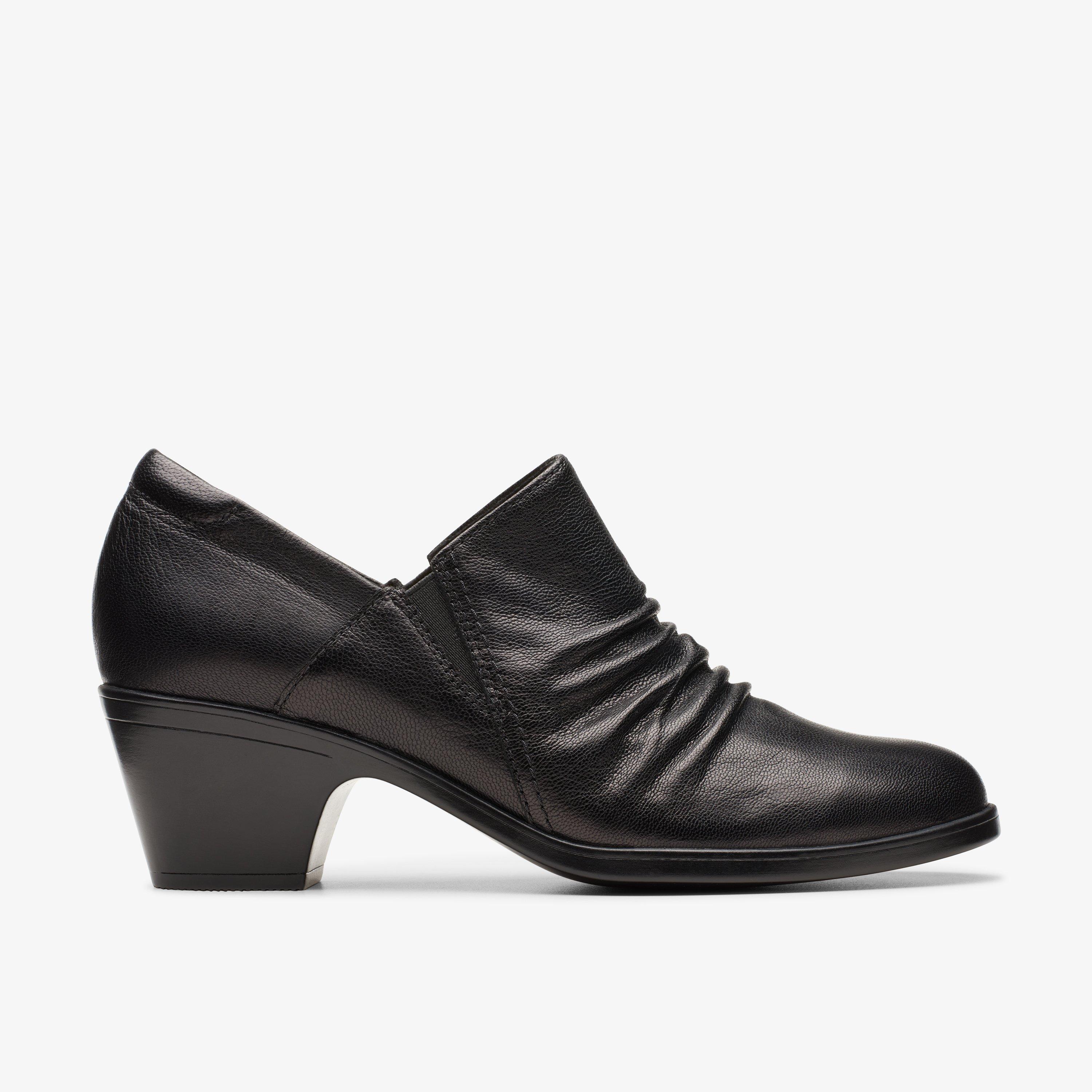 WOMENS Emily 2 Cove Black Leather Slip Ons | Clarks US