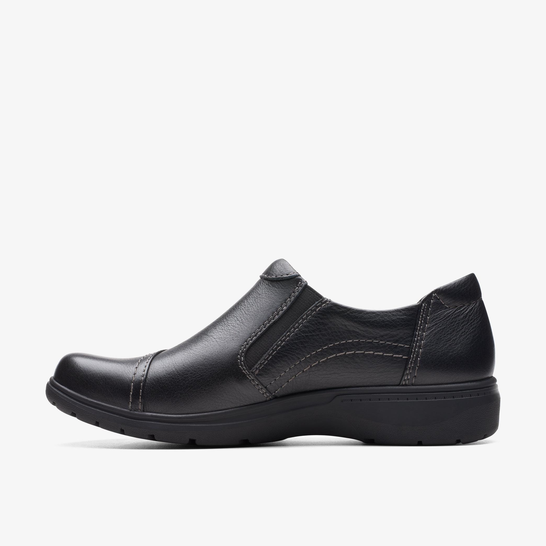 Carleigh Ray Black Leather Slip Ons, view 2 of 6